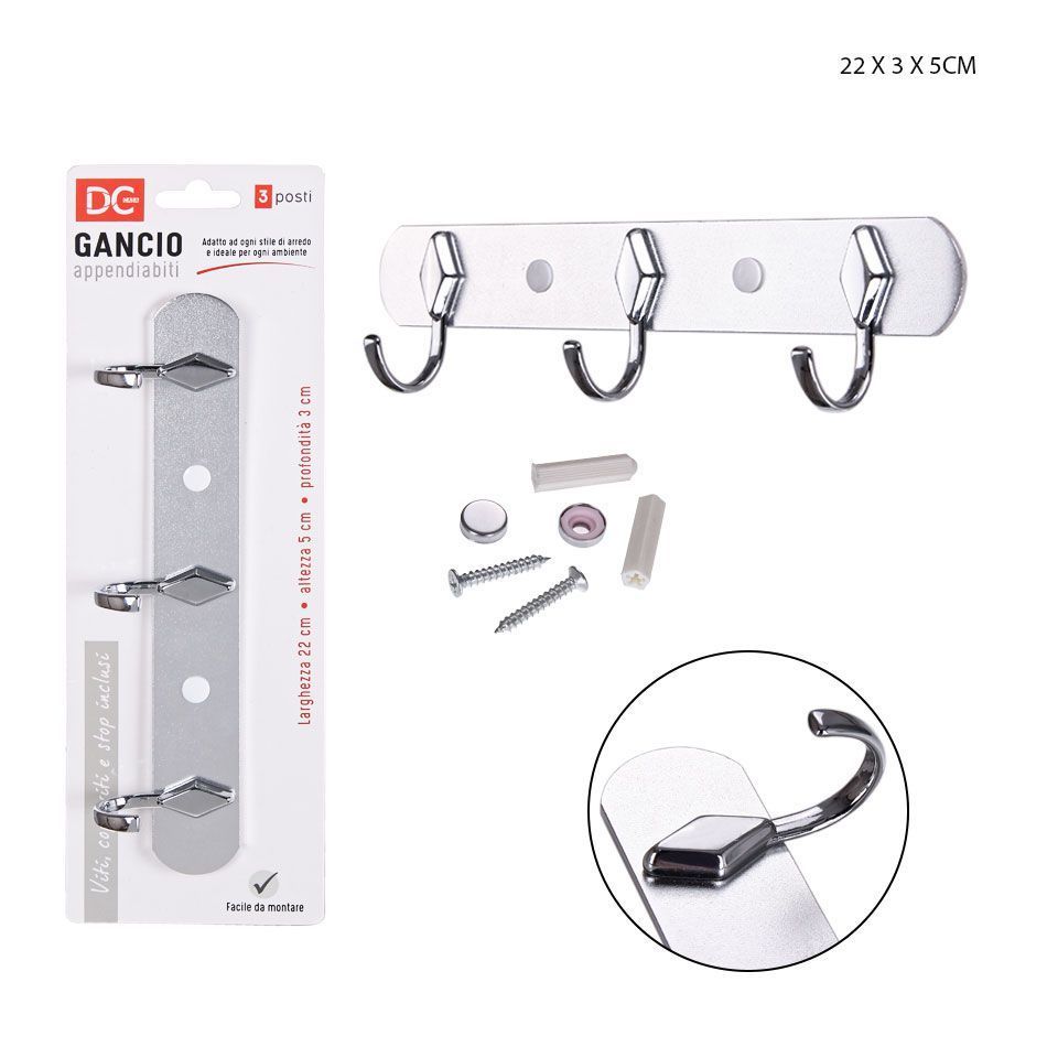 DC CASA GANCI APPENDIABITI 3POSTI 22X3X5CMDc