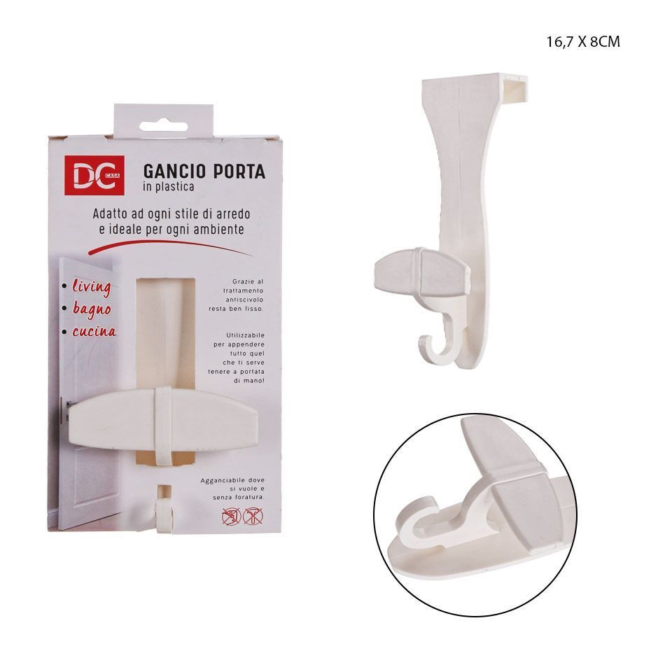 DC CASA GANCIO PORTA PLAST. 16.7X8CM BIANCODc