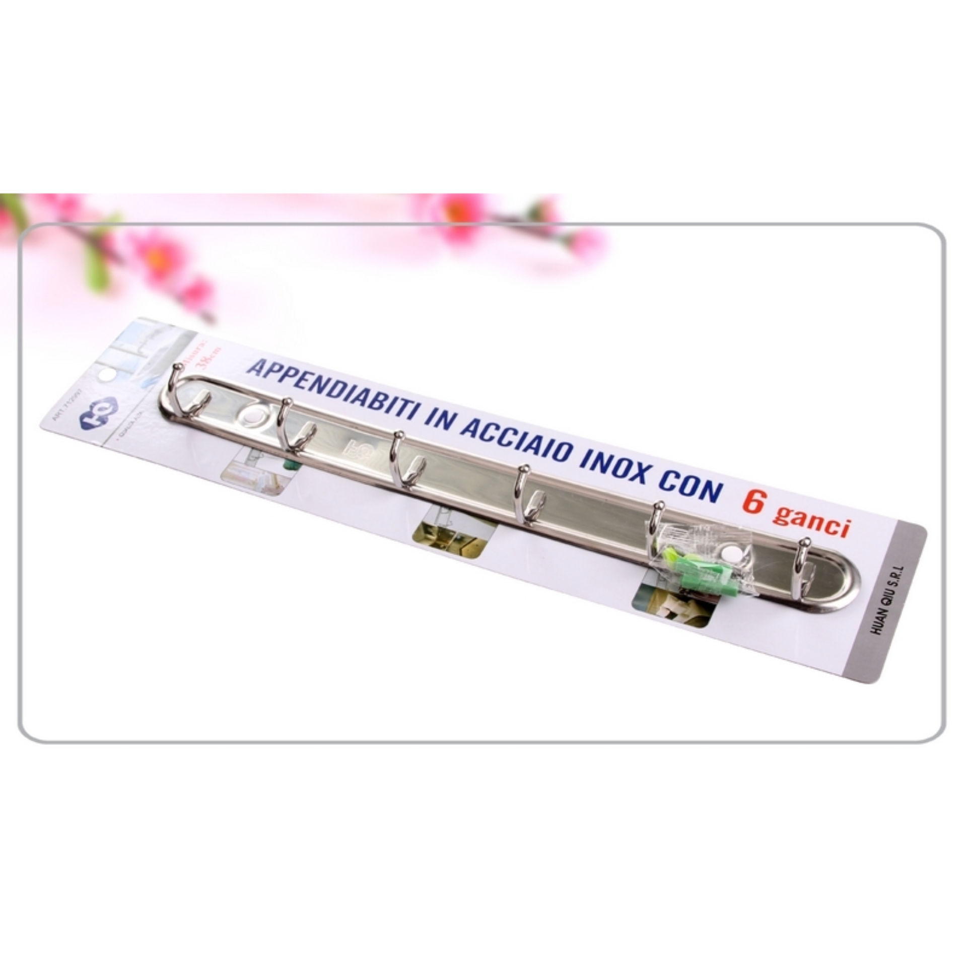APPENDIABITI CON 6 GANCI IN ACCIAIO INOXHQ