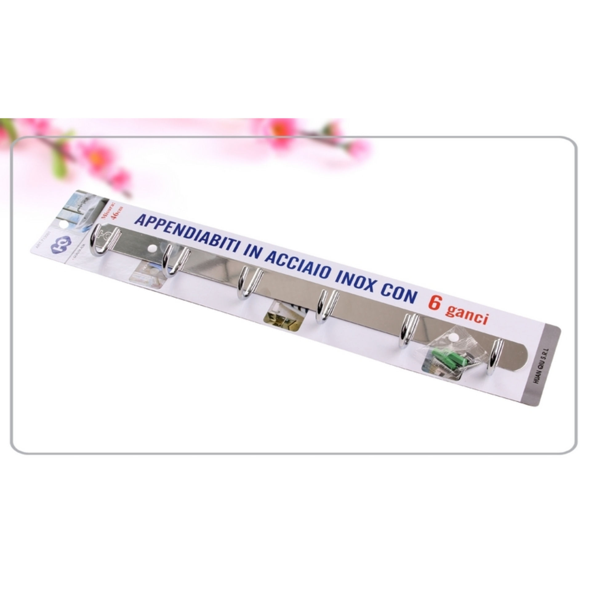 APPENDIABITI CON 6 GANCI IN ACCIAIO INOXHQ