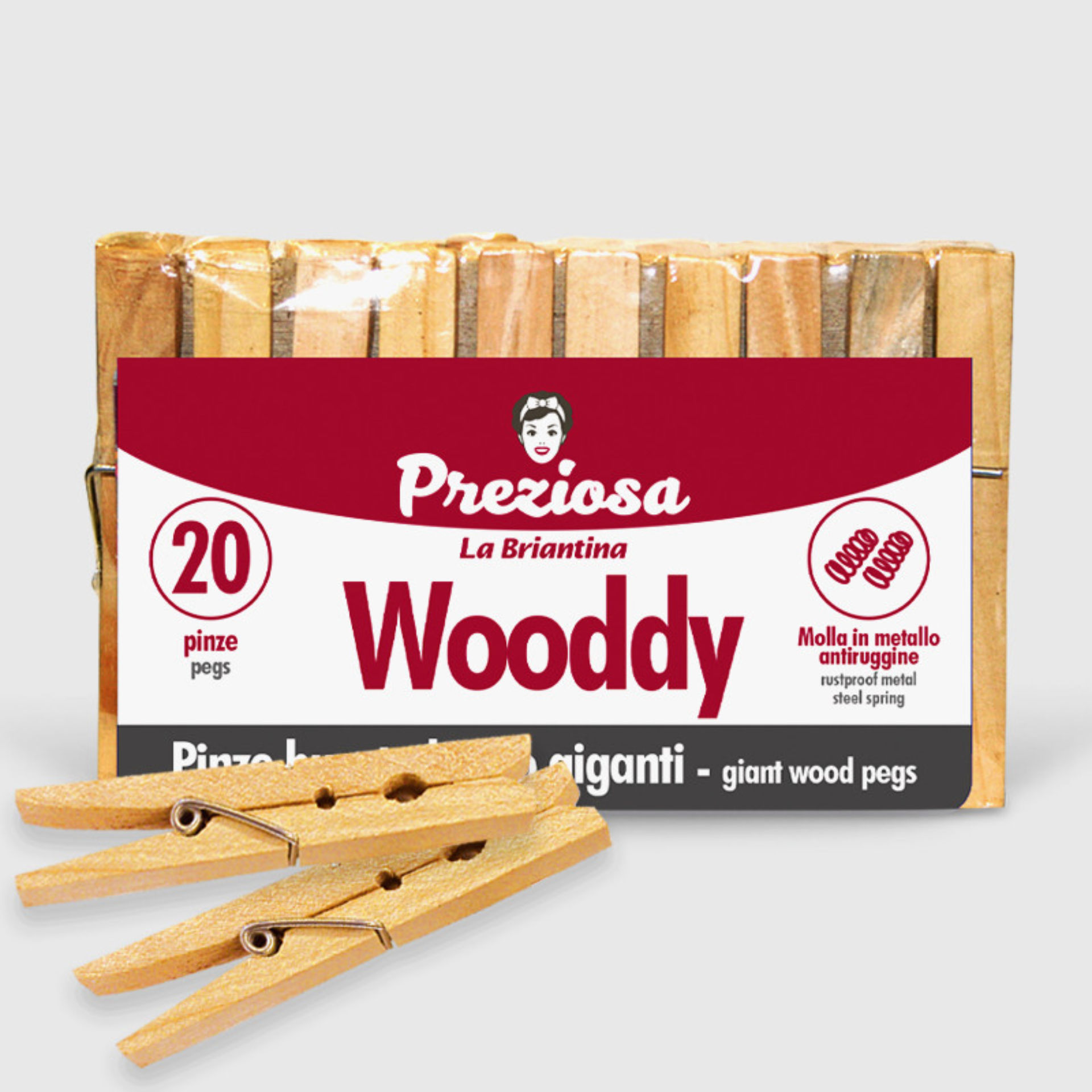 PINZE BUCATO LEGNO GIGANTI WOODDY 20 PZLa Briantina