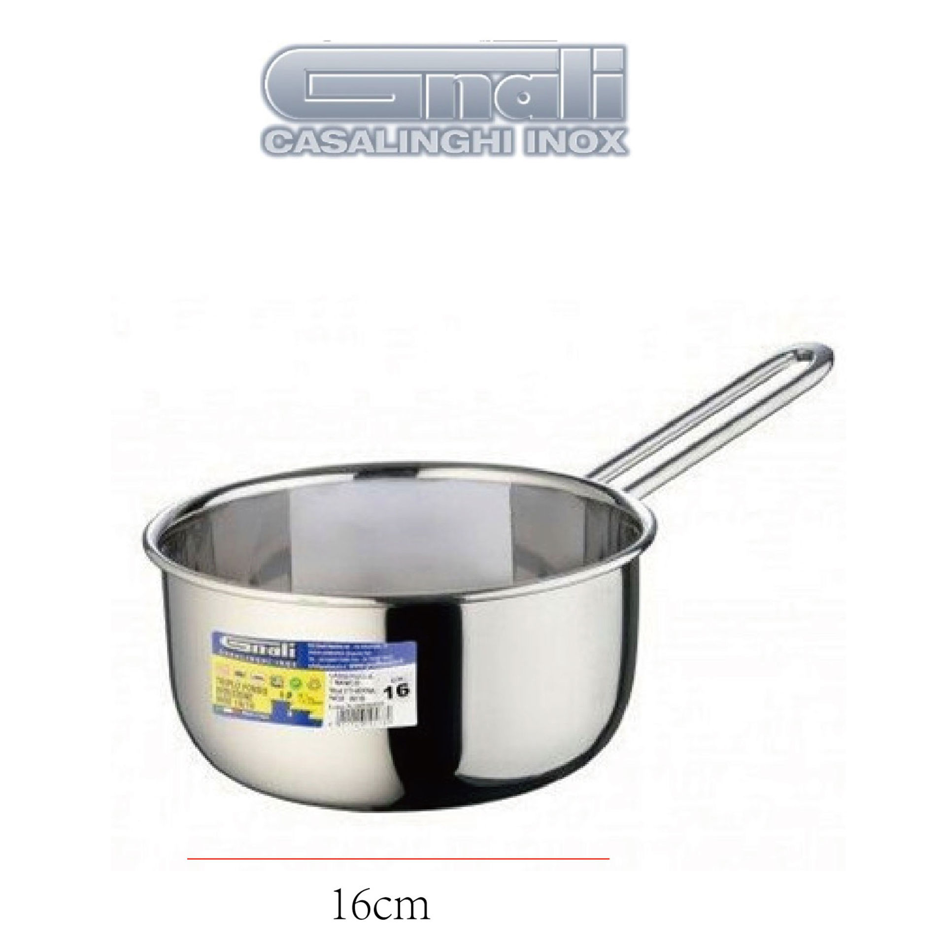 CASSERUOLA FONDA CM.16 1 MANICO INOX18/C MOD.REALTGnali