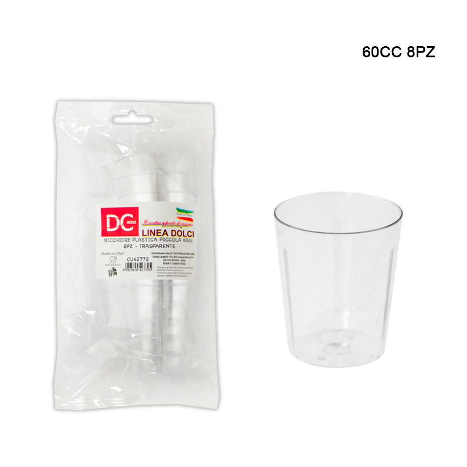 DC CASA BICCHIERE 60CC 8PZ TRASPARENTEDc