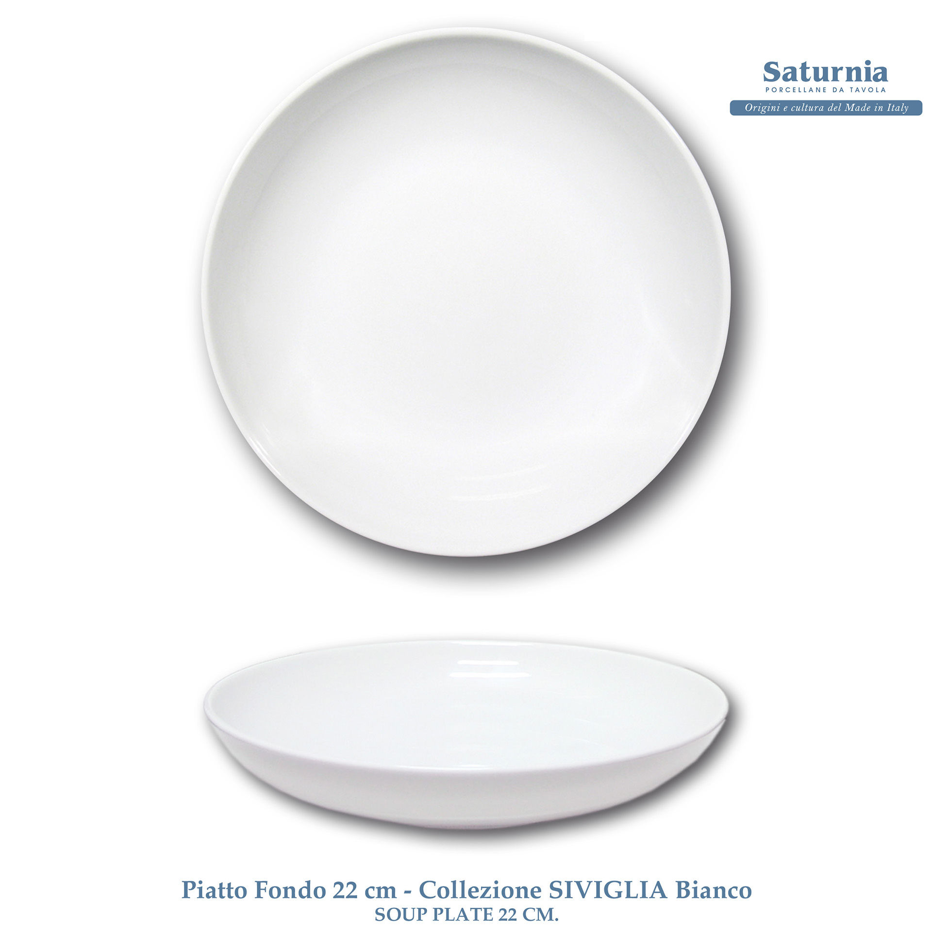 SIVIGLIA FONDO 22 CM. BIANCOSaturnia