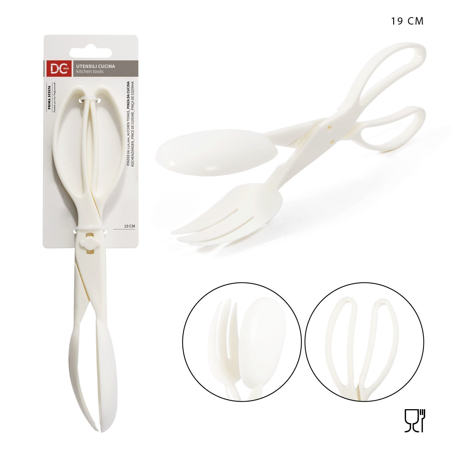 DC CASA PINZA CUCINA PLAST. 19X6X7CM BIANCODc