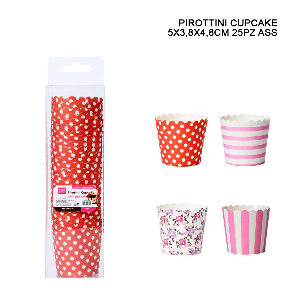 DC CASA PIROTTINI CARTA CUPCAKE 5X3,8X4,8CM 25PZDc
