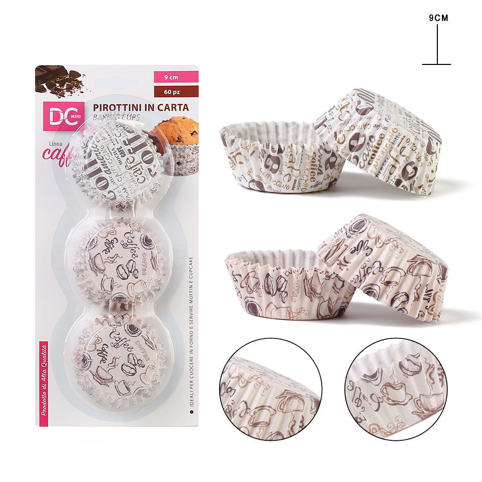 DC CASA PIROTTINI CARTA CUPCAKE CAFFE  9CM 60PZDc