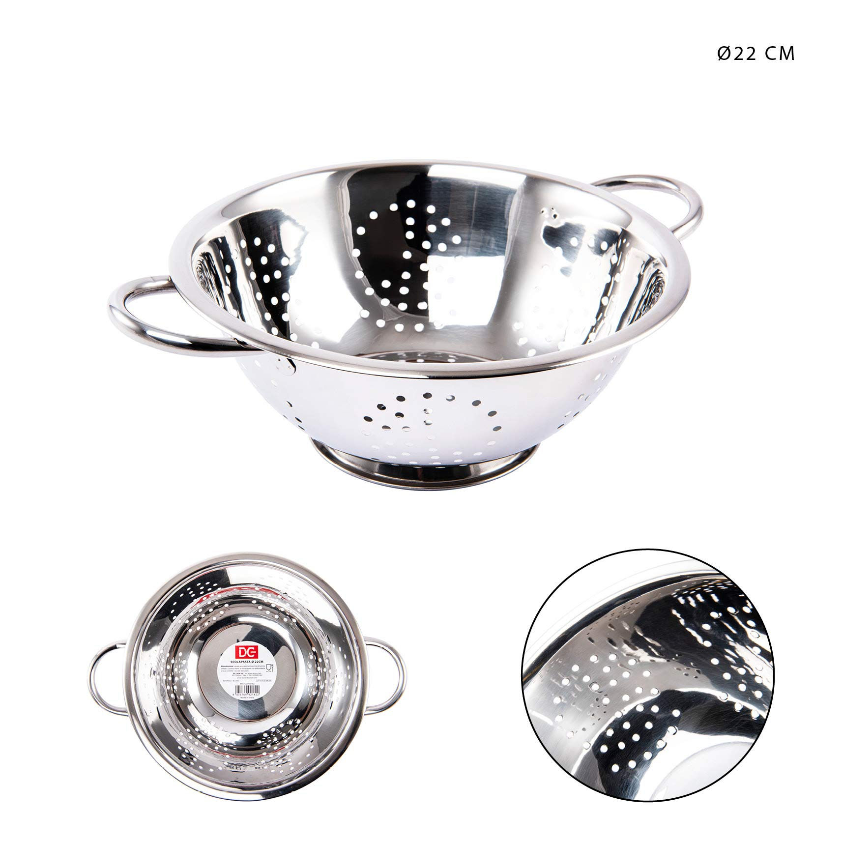 DC CASA SCOLAPASTA ACCIAIO INOX D.22CMDc