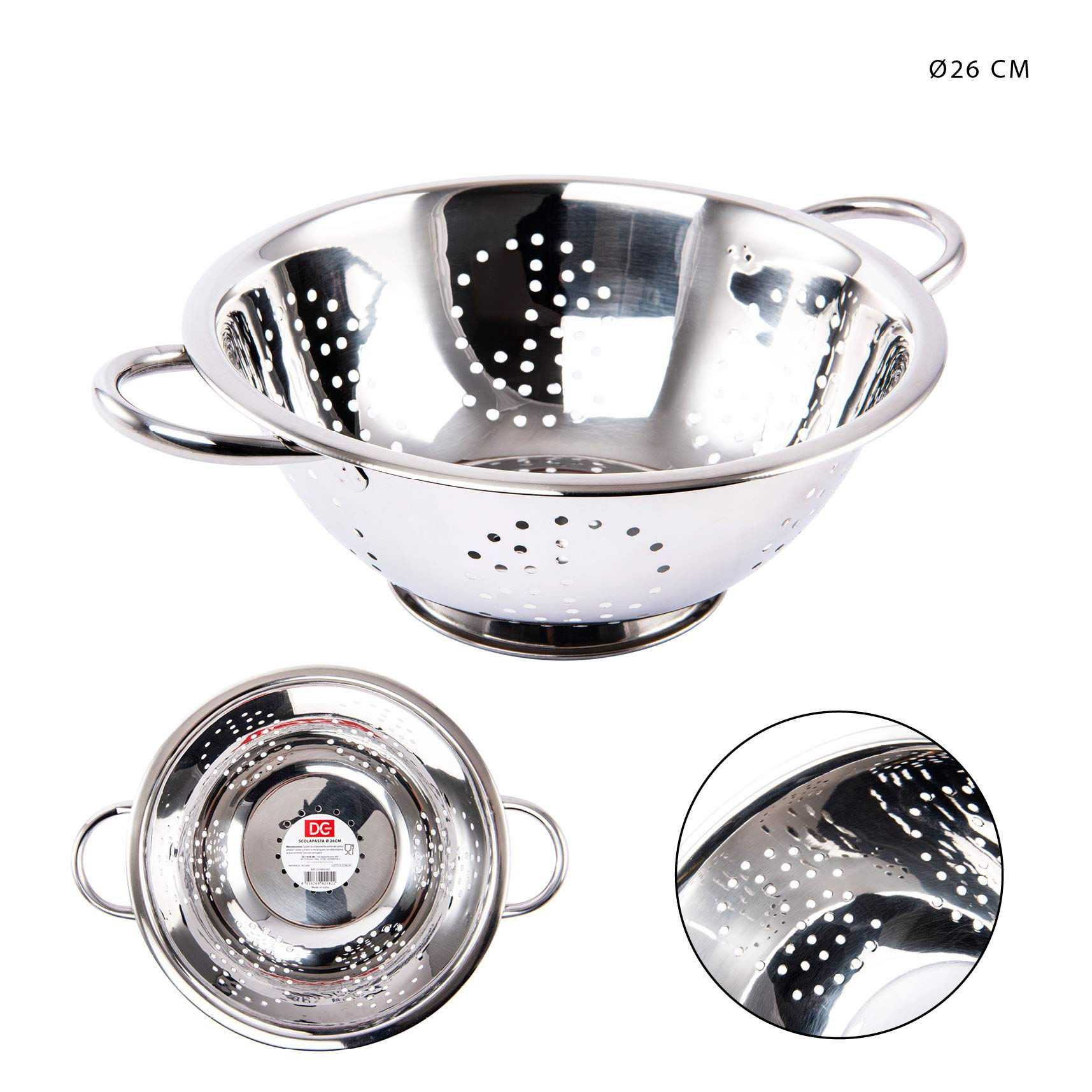 DC CASA SCOLAPASTA ACCIAIO INOX D.26CMDc