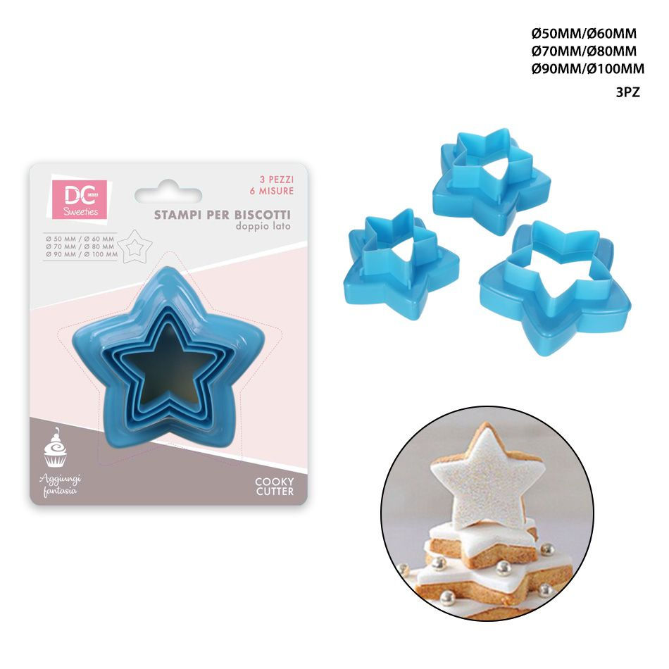 FORMINE DOLCI PLASTICA STELLA 6MISURE 3PZDc