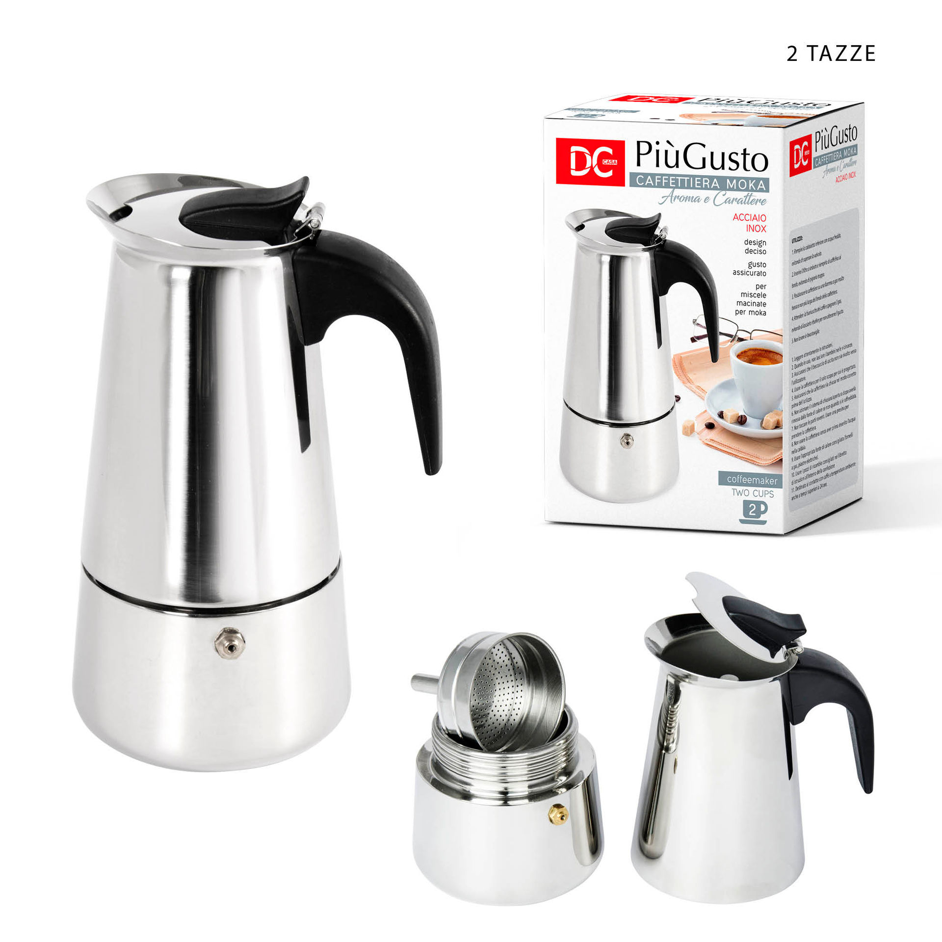 DC CASA CAFFETTIERA ACCIAIO INOX 2TZDc