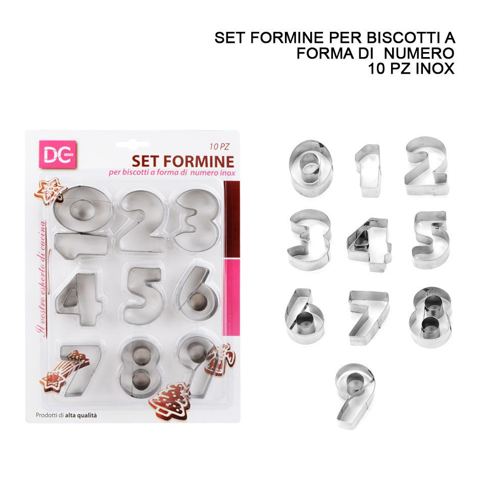 DC CASA FORMINE DOLCI INOX NUMERI 10PZDc
