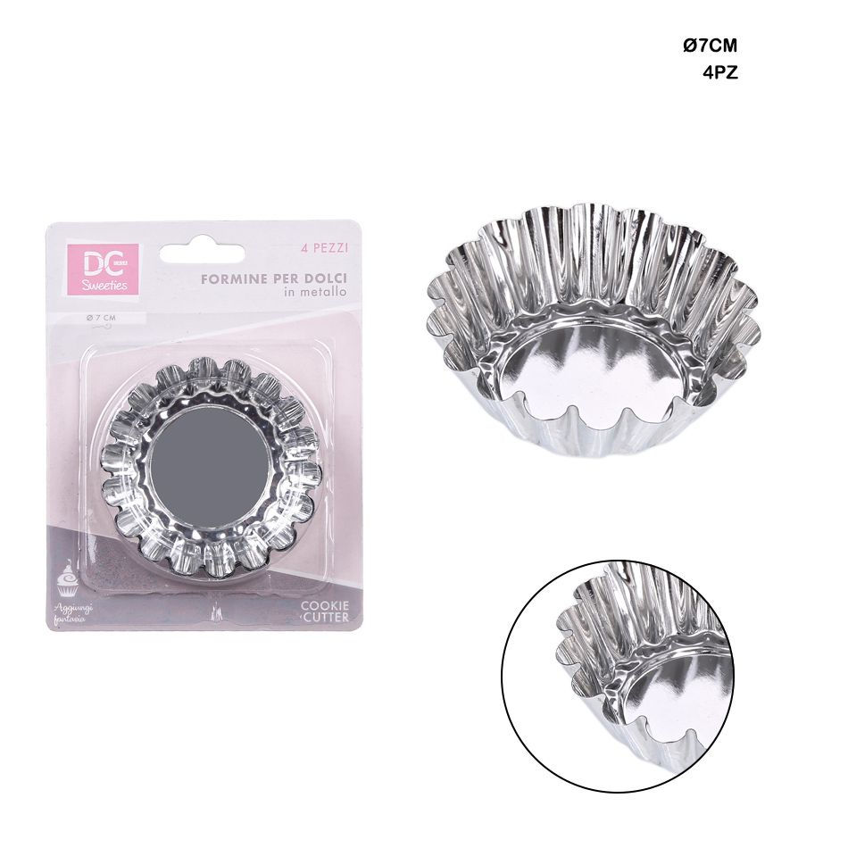 DC CASA FORMINE DOLCI INOX TONDE 7CM 4PZDc