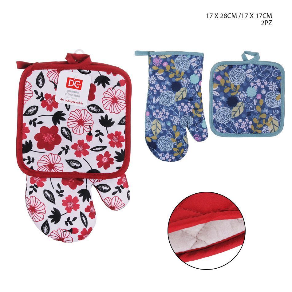 DC CASA GUANTO FORNO 17X28CM+PRESINA 17X17CMDc