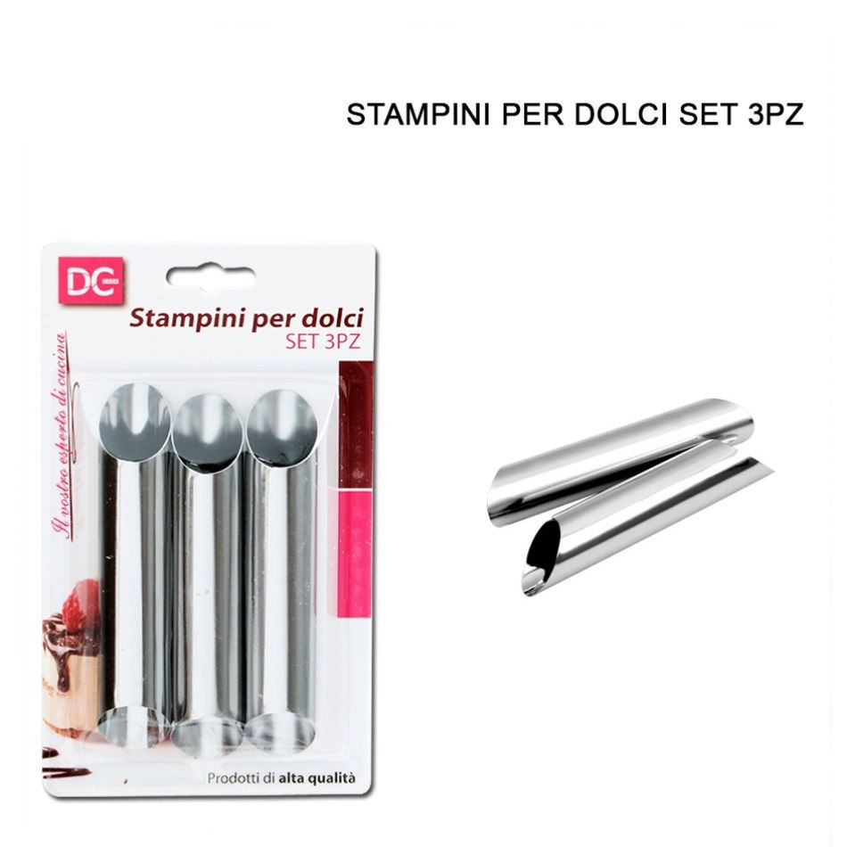DC CASA STAMPO CANNOLO ACCIAIO 2,5X12CM 3PZDc