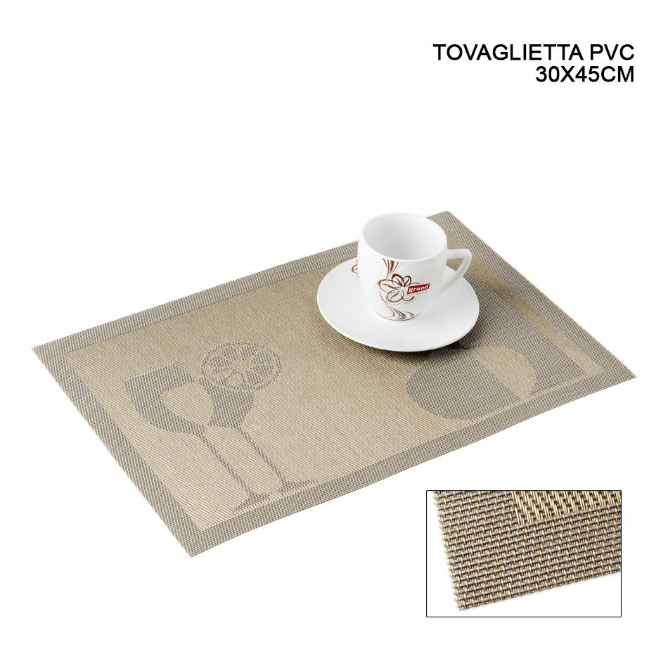 DC CASA TOVAGLIETTA 30X45CM DEC.BICCHIERI BEIGEDc