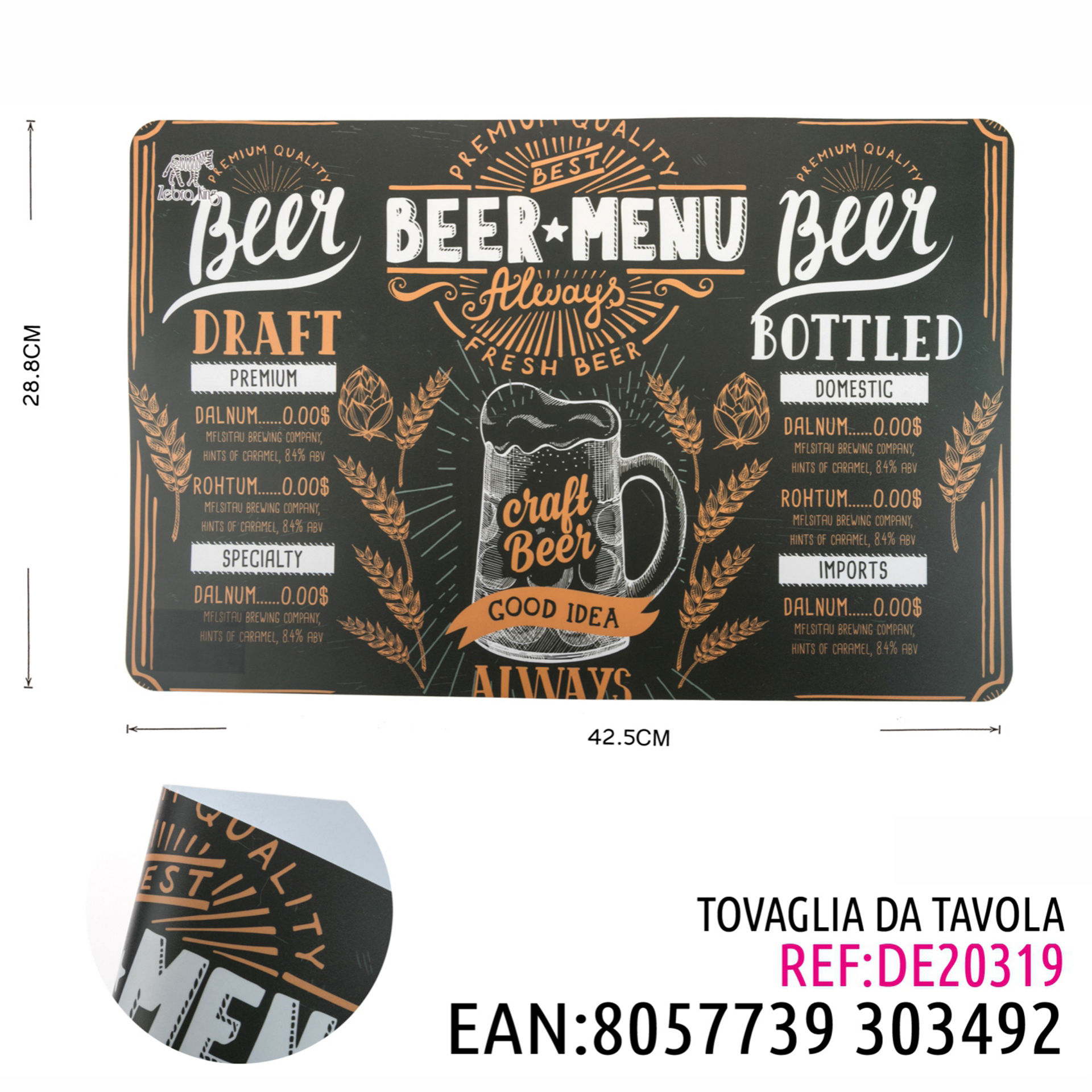 TOVAGLIA DA TAVOLA BIRRERIA 28.8*42.5CMDz