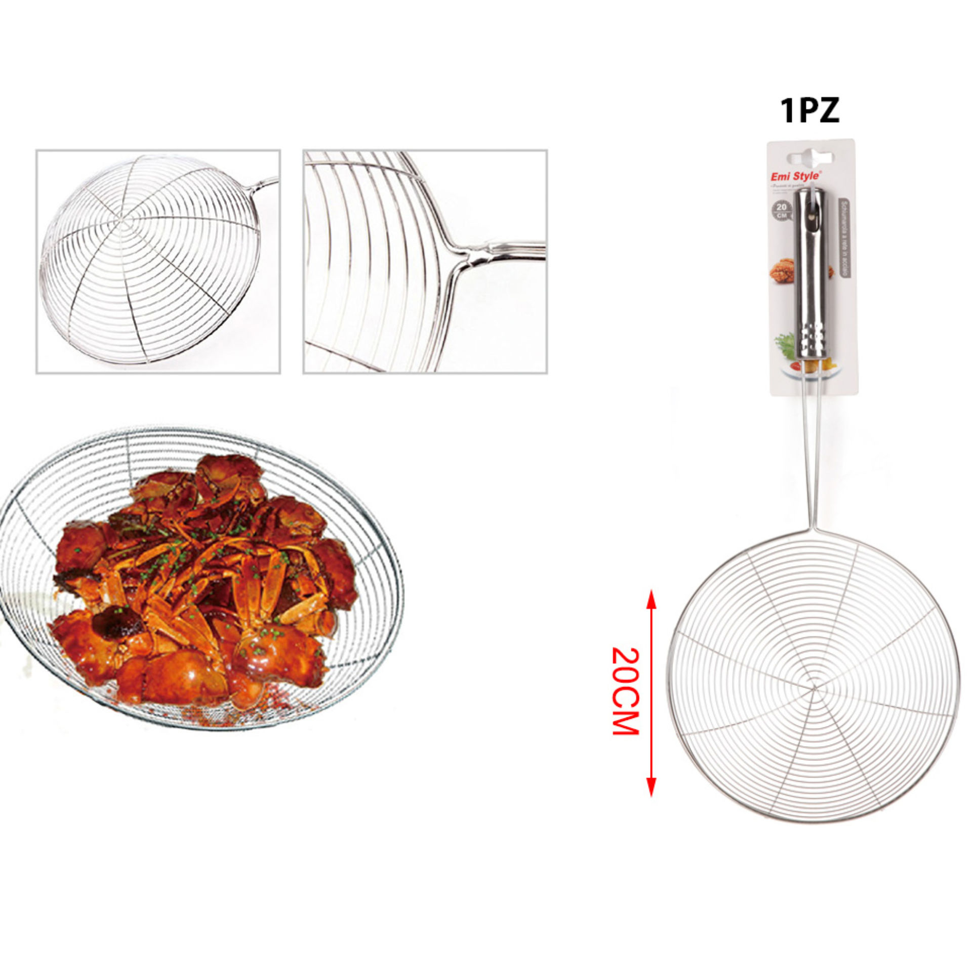 SCHIUMAROLA A RETE IN ACCIAIO 20CM 6409398Emi Style