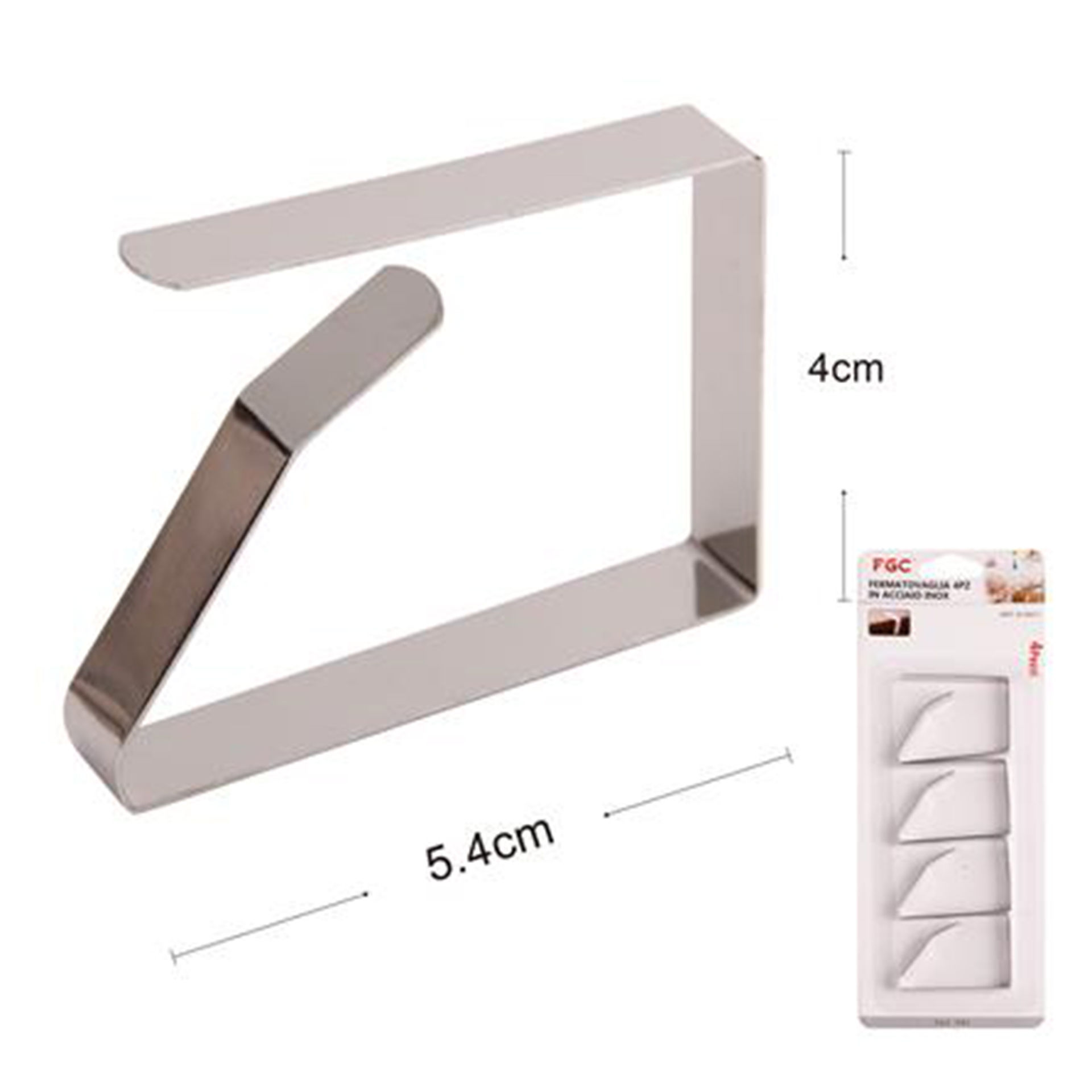 FERMATOVAGLIA 4PZ IN ACCIAIO INOXHQ