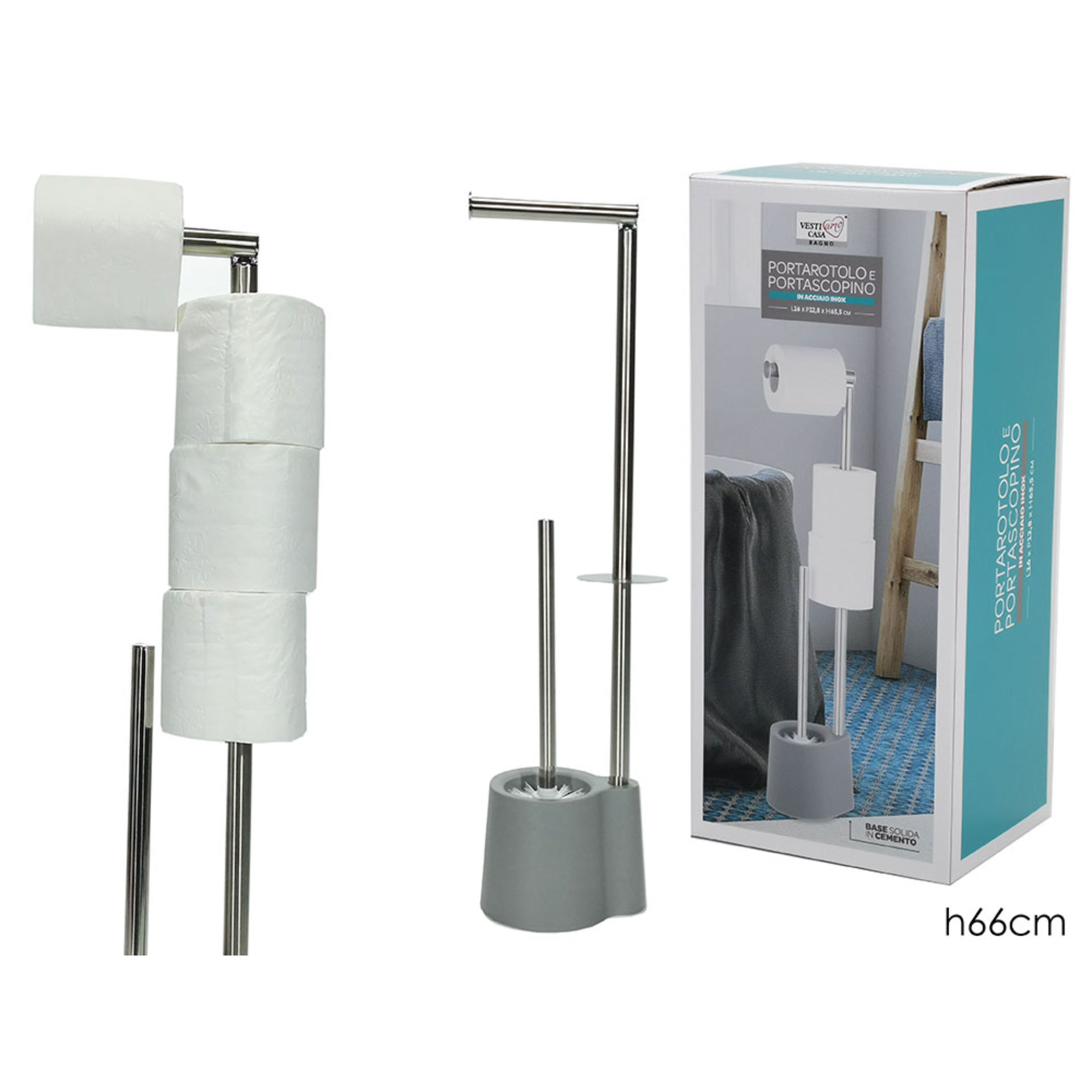 PORTAROTOLO C/PORTASCOPINO GRIGIOHappy Casa