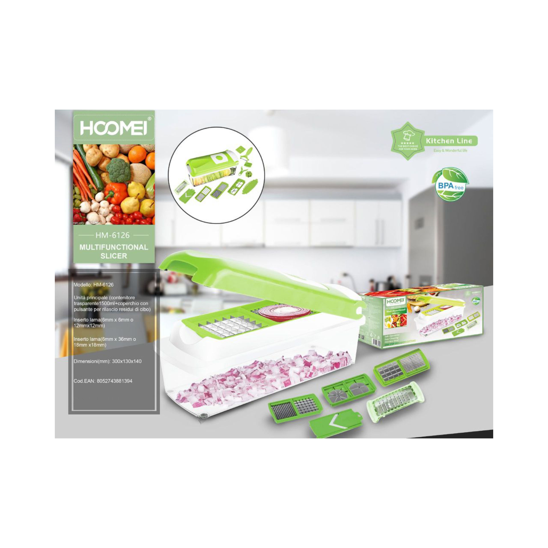 AFFETTAVERDURE MULTIFUNZIONE HM-6126 (1394)Hoomei