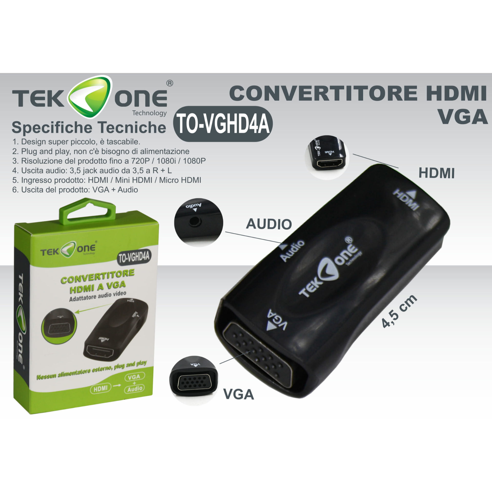 CONVERTITORE HDMI VGATekone