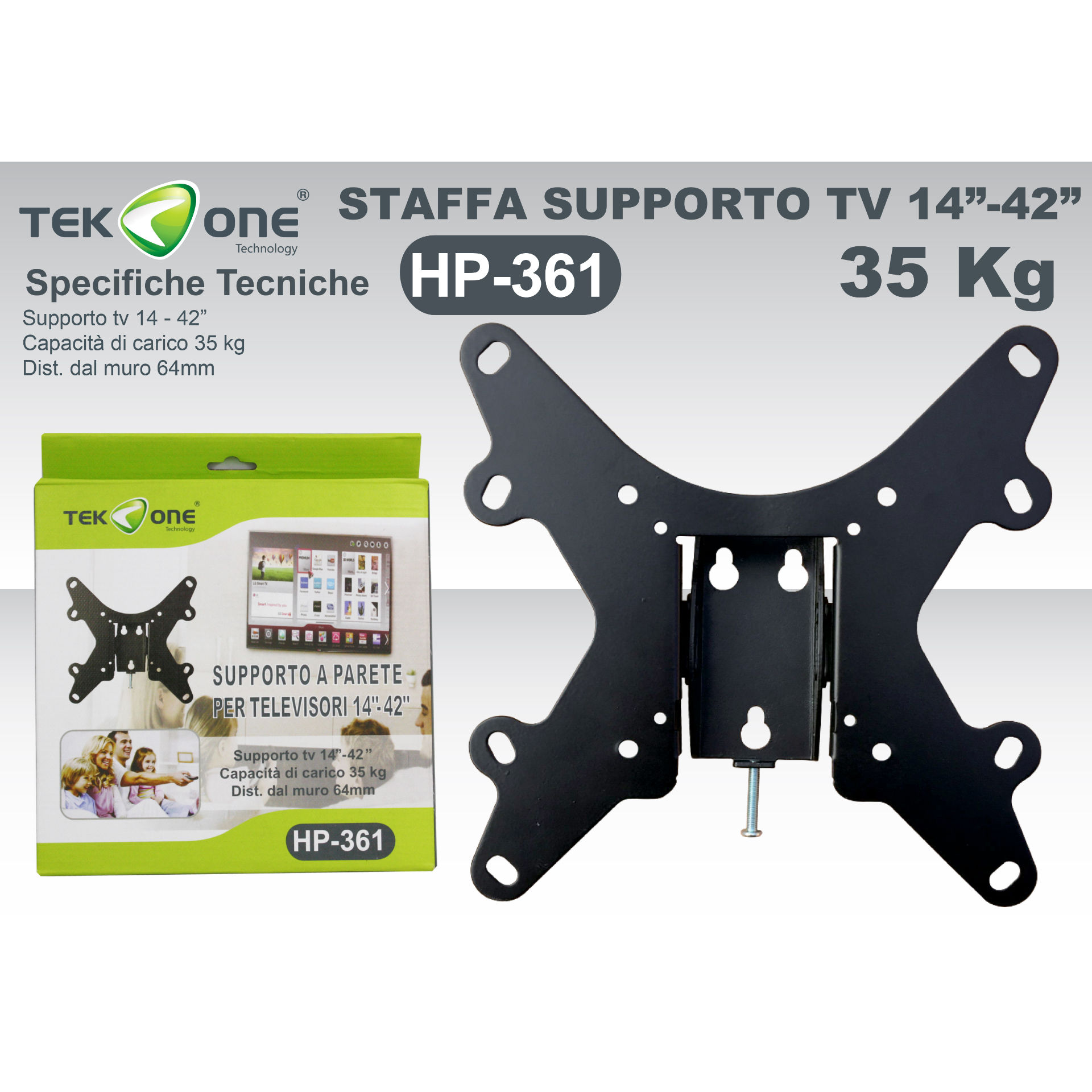 STAFFA TV HP-361 SUPPORTO A PARETETekone