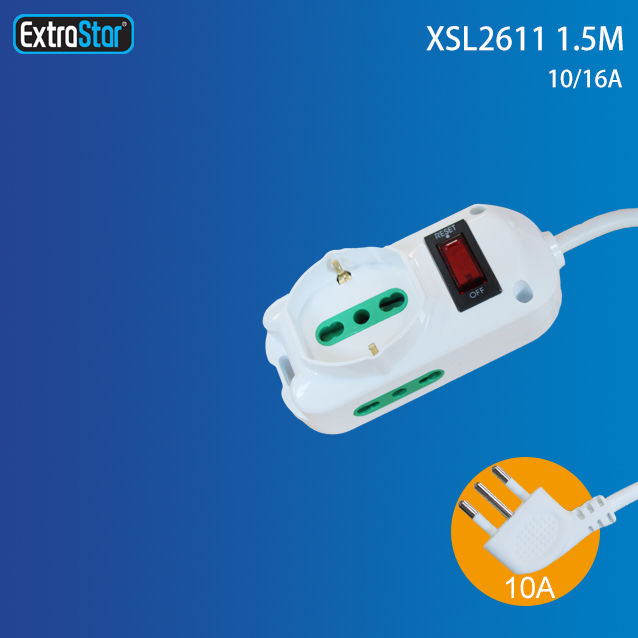 MULTIPRESA 10/16A+SCHUKO SPINA 10A CON SOVRACCARICExtrastar