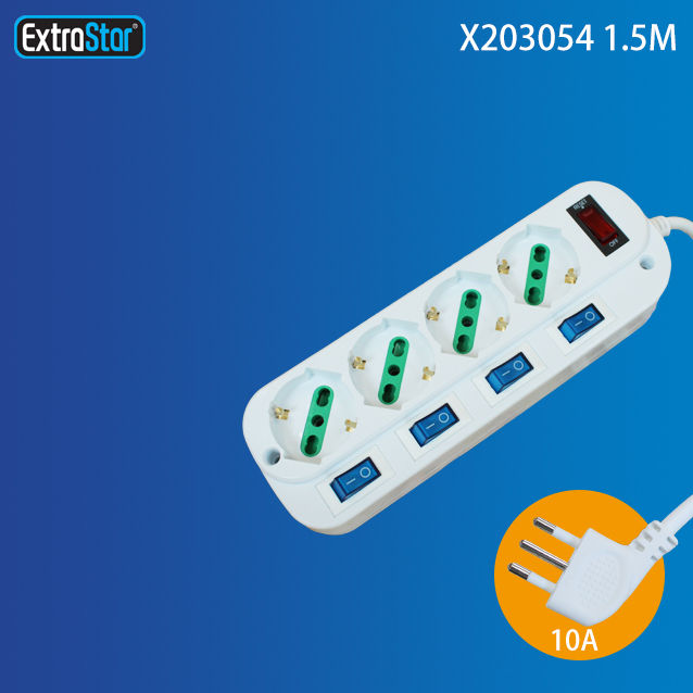 MULTIPRESA 4 POSIZIONI 10/16A INTERRUTTORI SPINA 1Extrastar