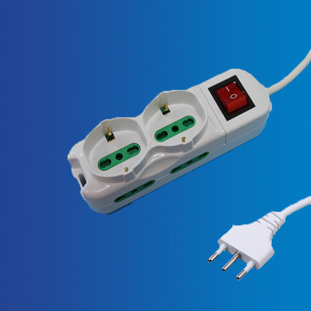 MULTIPRESA 4POS.10/16A BIPASSO+2 SCHUKO 250VExtrastar