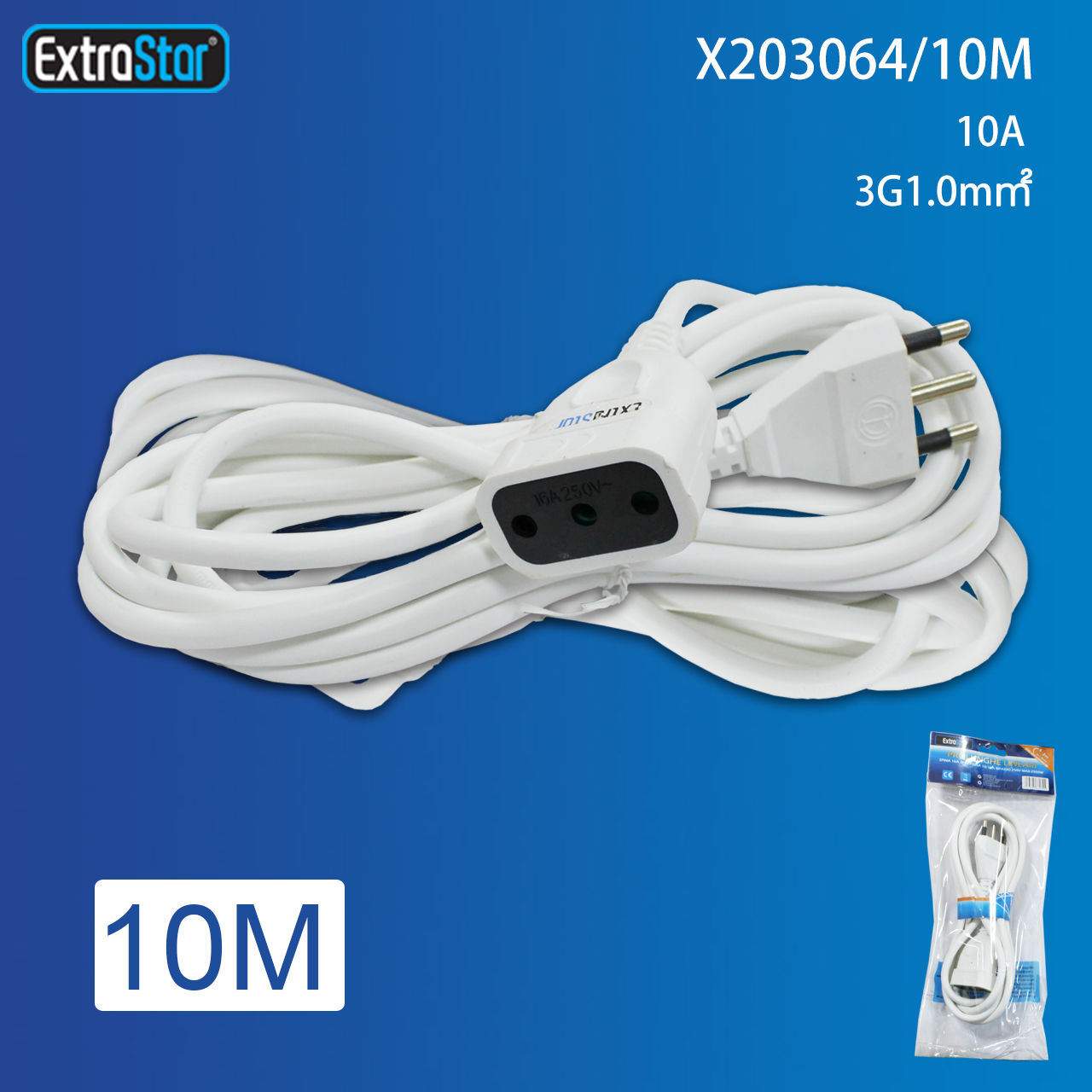 PROLUNGA LINEARI SPINA 10A 3*1.0MM 10MExtrastar