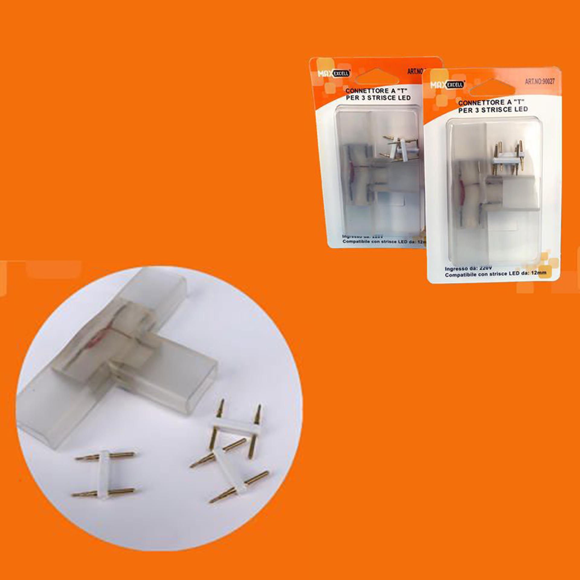 12MM T*CONNETTORE A T PER 2 STRIS CE LEDIMax
