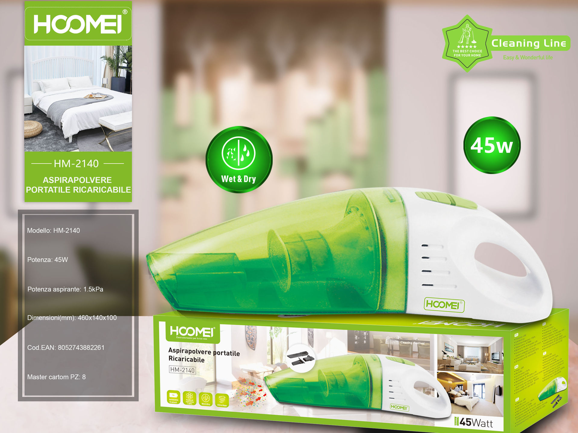 ASPIRAPOLVERE RICARICABILE 35W HM-2140 (2261)Hoomei