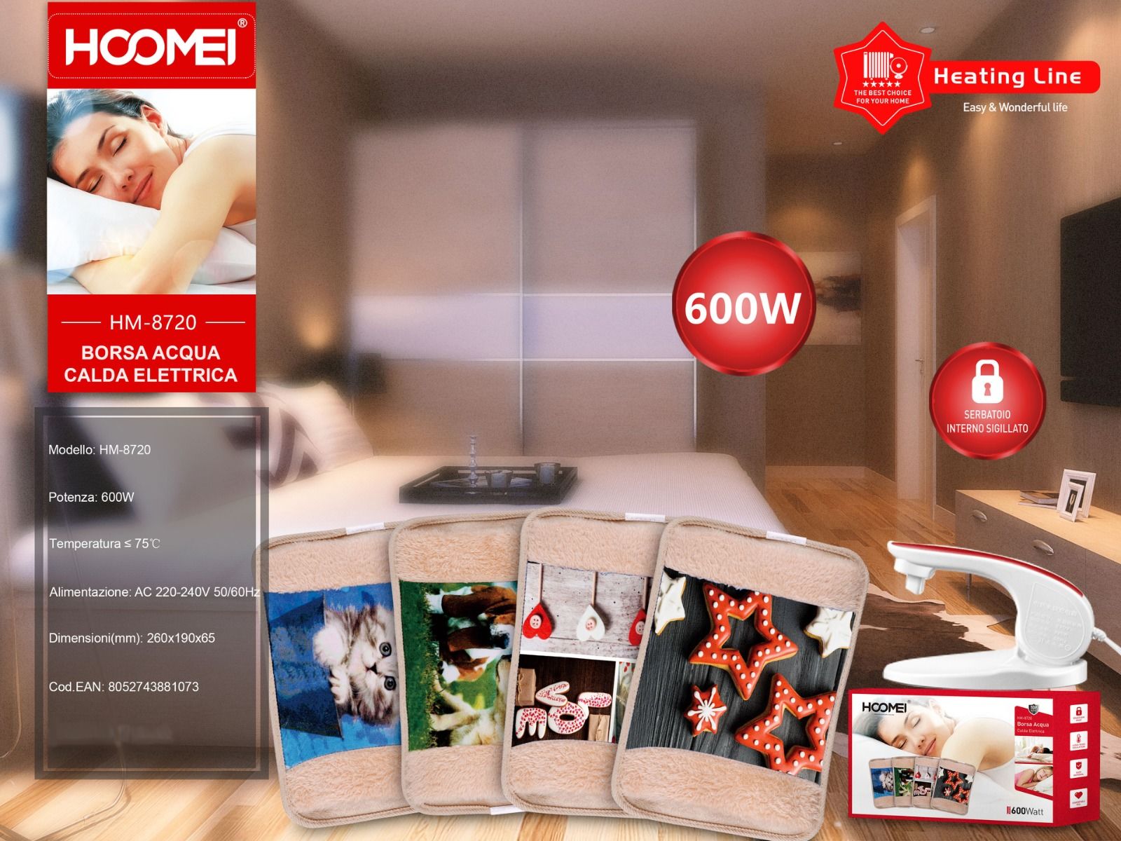 BORSA ACQUA CALDA 600W HM-8720 (NETTO)Hoomei