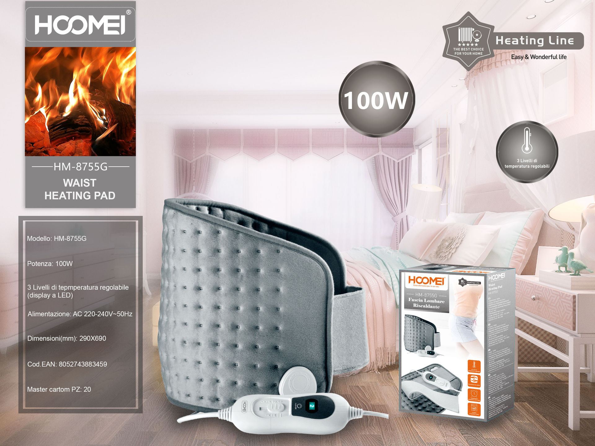 CINTURA ELETTRICA 100W HM-8755GHoomei