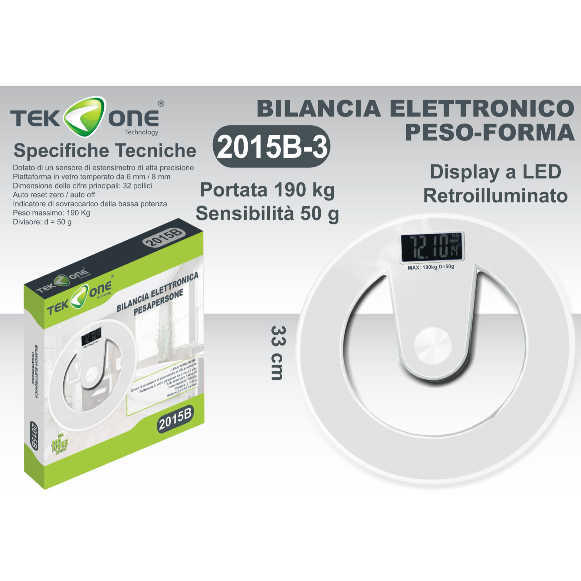 BILANCIA PESA PERSONA 2015B BIANCOTekone