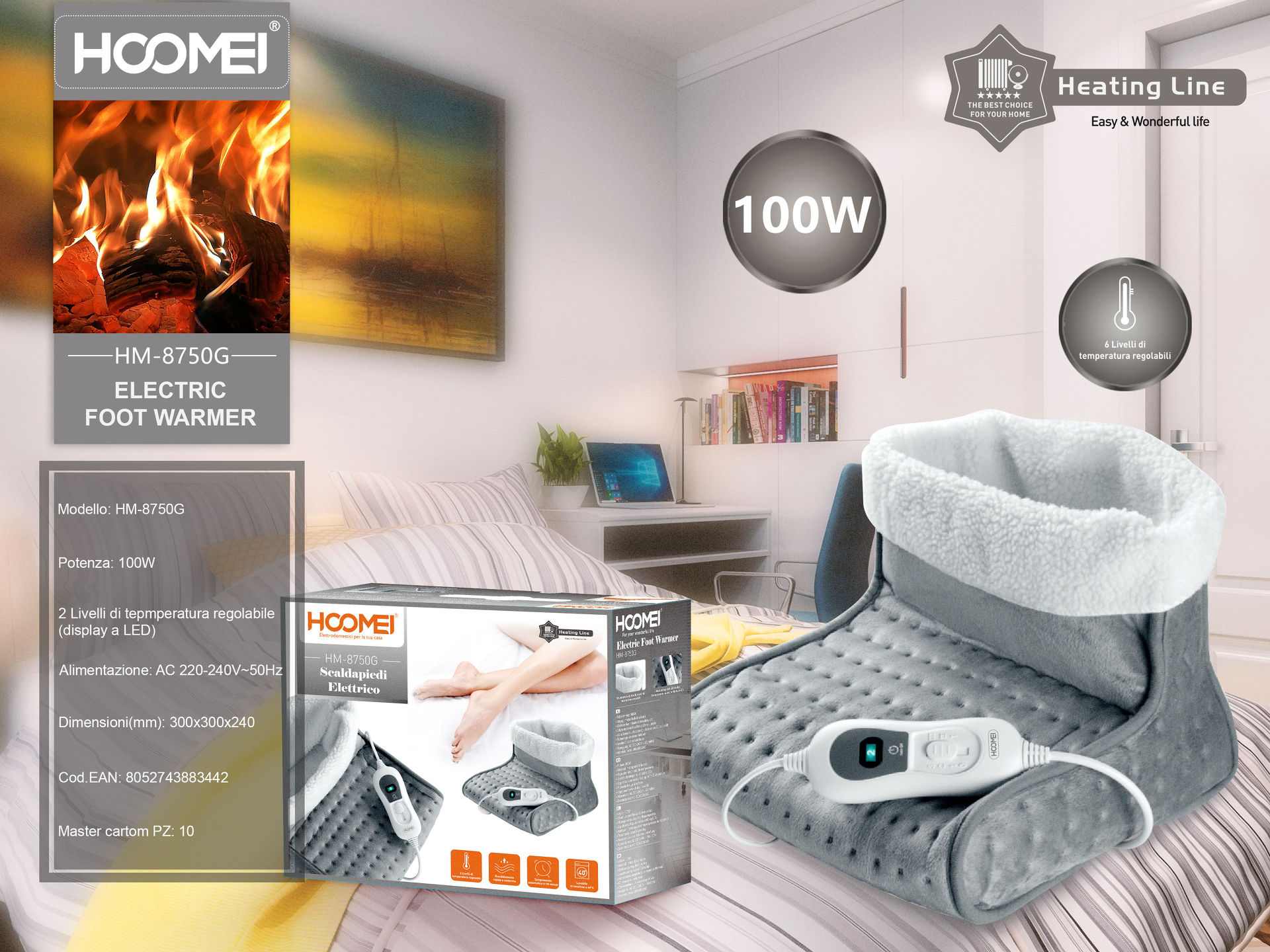 SCALDAPIEDE ELETTRICO 100W HM-8750GHoomei