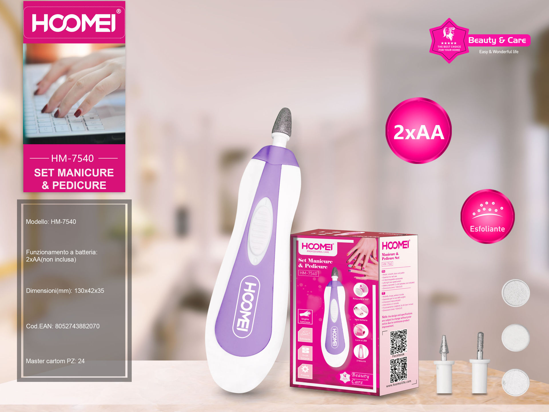 SET MANICURE E PEDICURE HM-7540 (2070)Hoomei