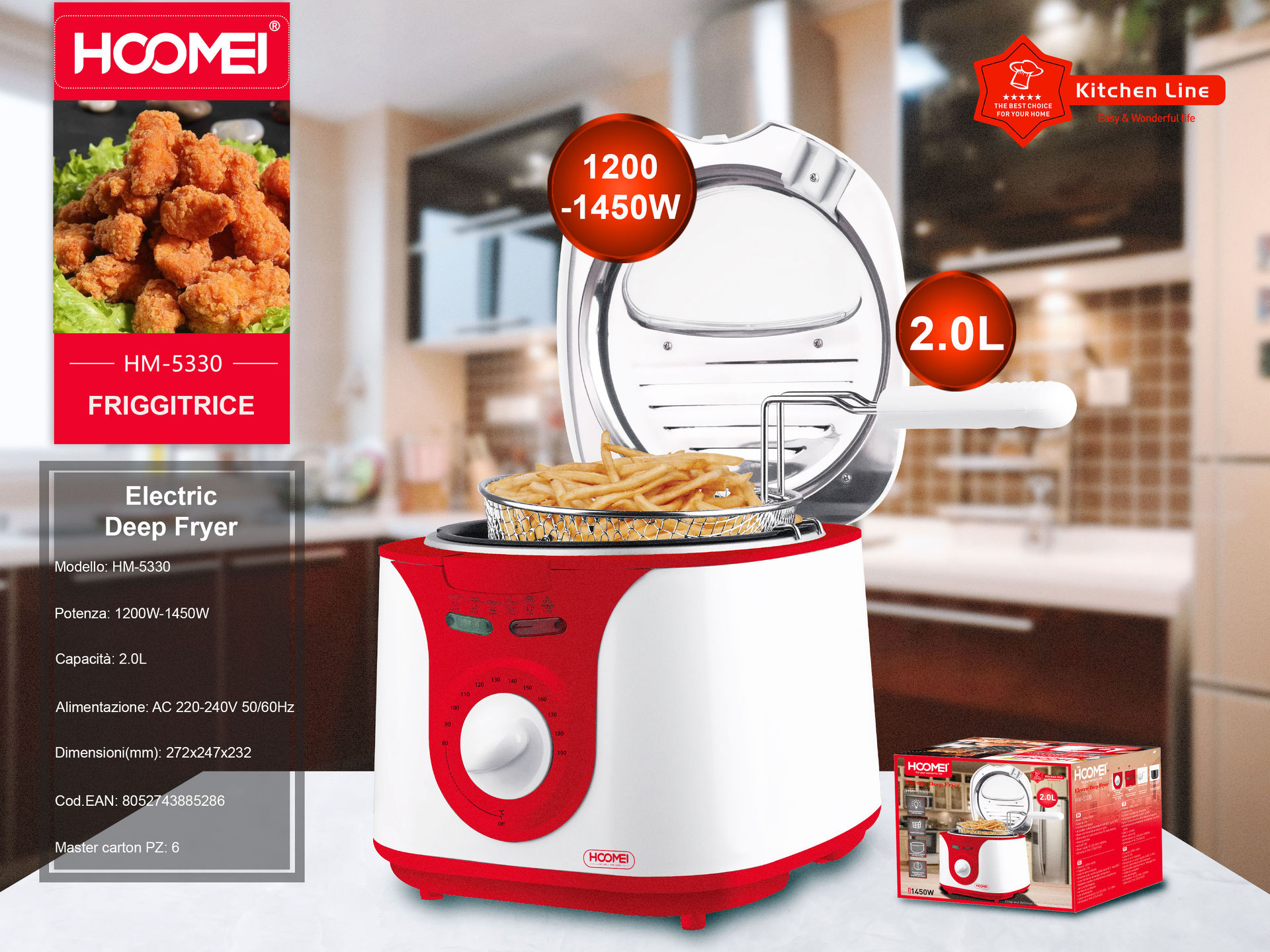 FRIGGITRICE 1450W 2L HM-5330 (5286)Hoomei