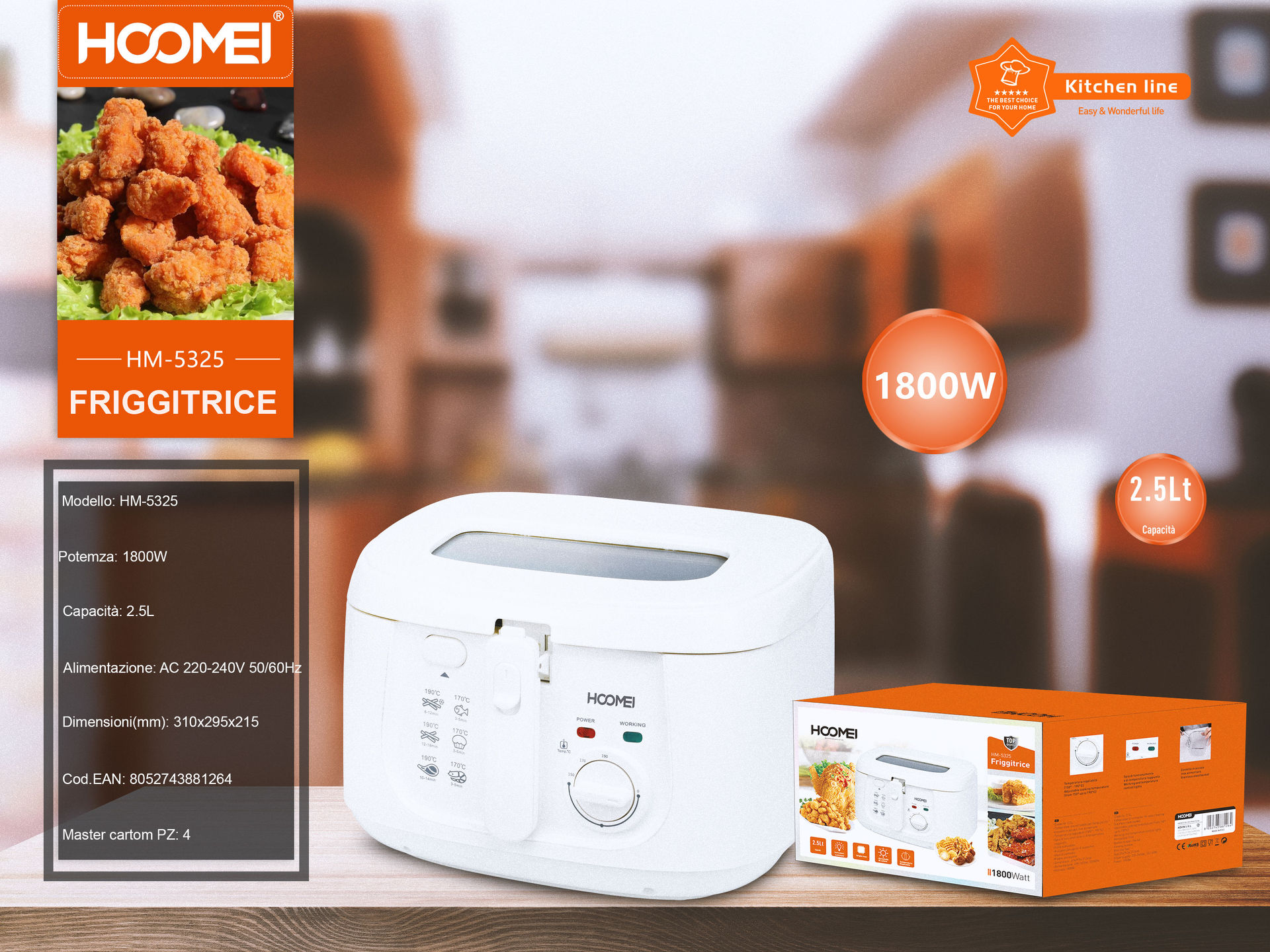 MACCHINA X FRITTO 2.5L HM-5325 (1264)Hoomei