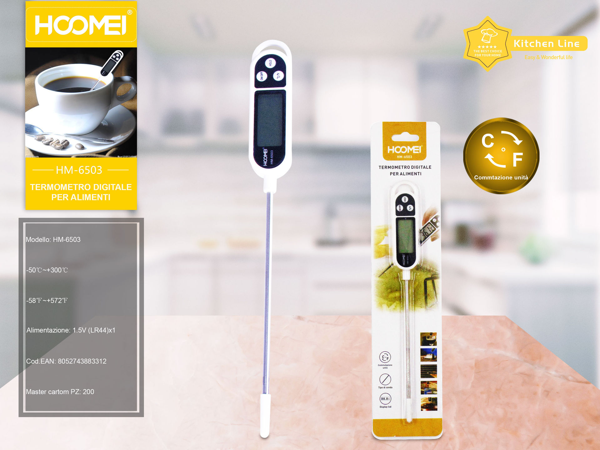 TERMOMETRO X ALIMENTI HM-6503 (3312)Hoomei