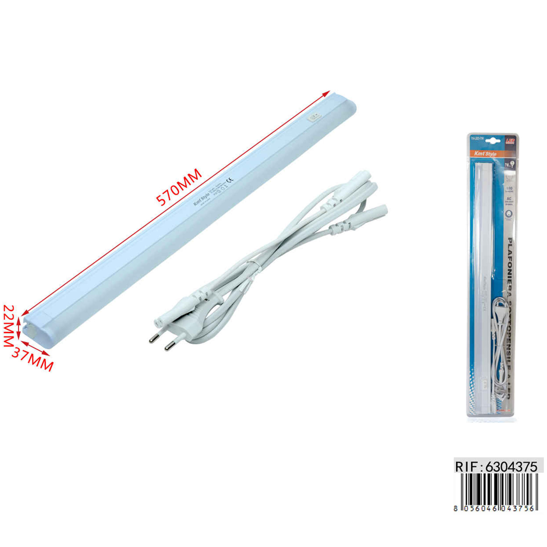 PLACCHETTA ULTRA-SOTTILE TUBO FLUORESCENTE 58CMEmi Style