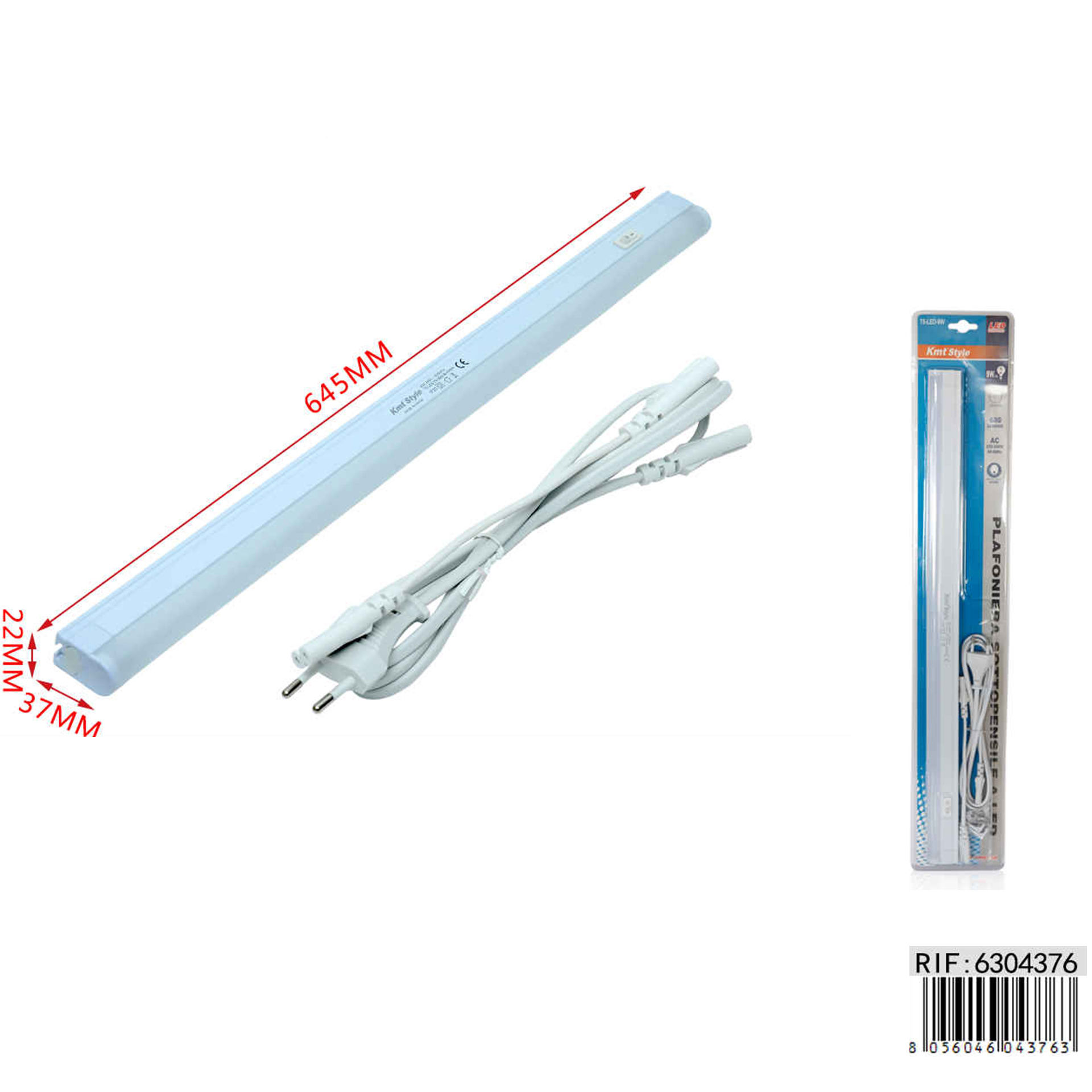 PLACCHETTA ULTRA-SOTTILE TUBO FLUORESCENTE LED T5-Emi Style