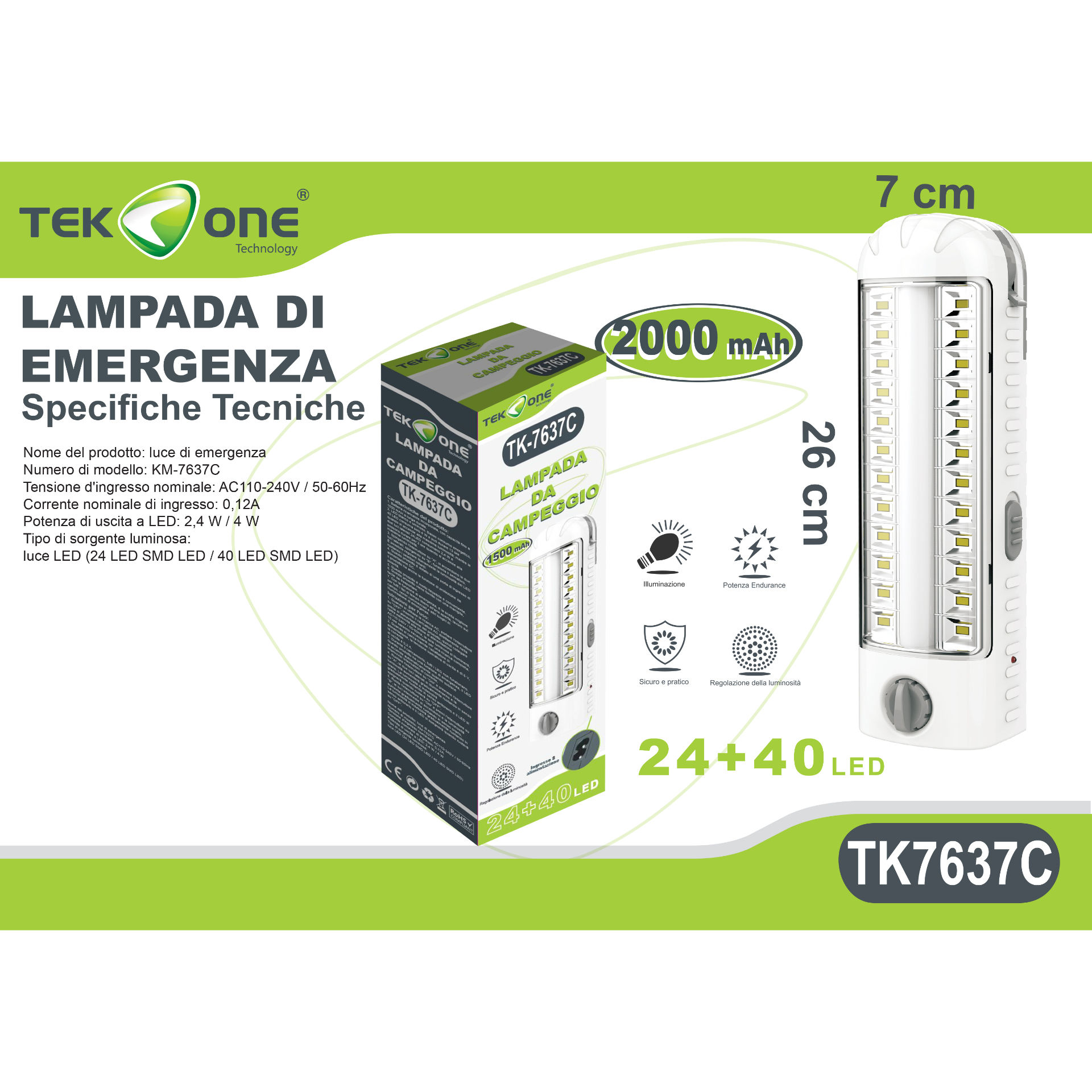 LAMPADA DA CAMPEGGIO 2000 MAHTekone