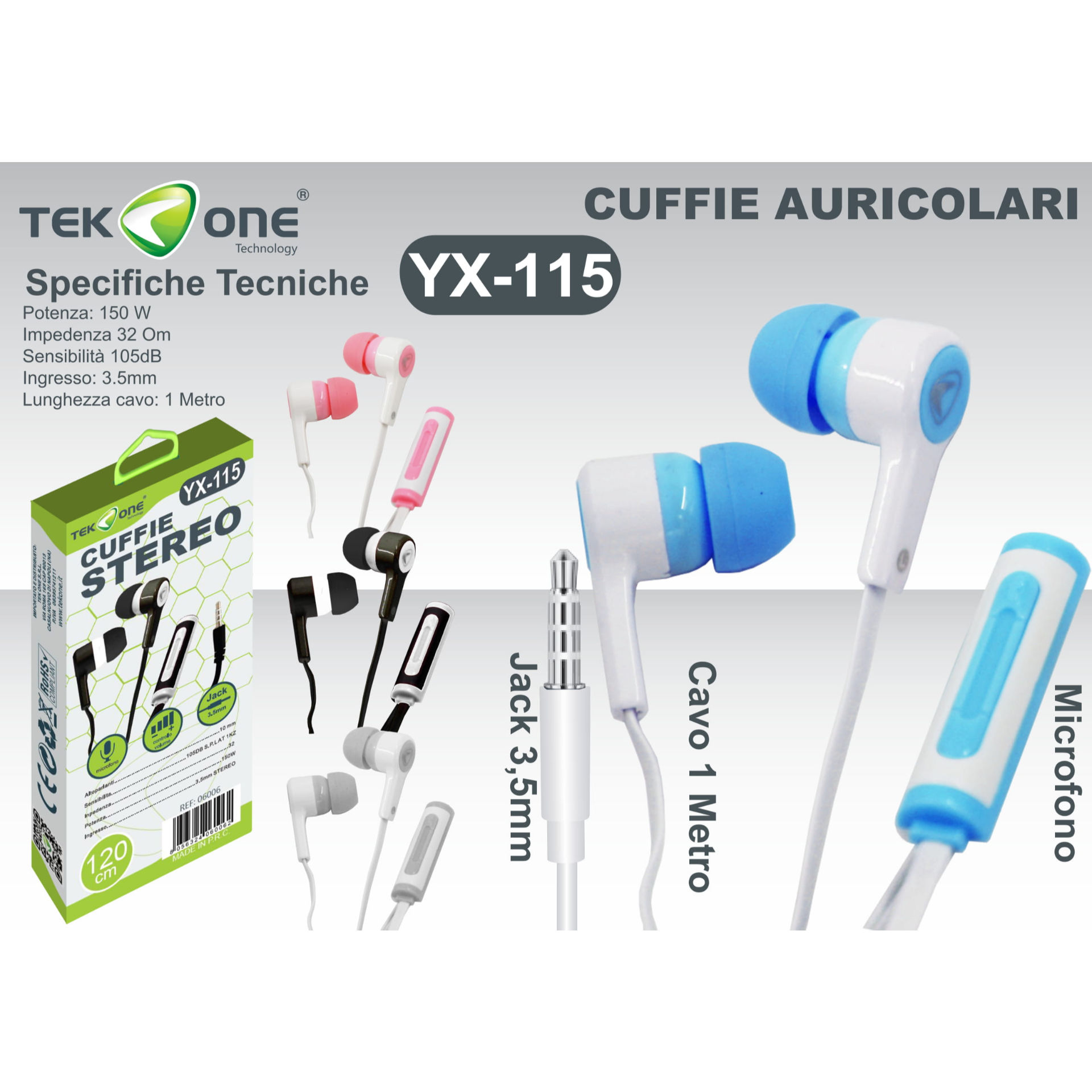 AURICOLARI  NOISE FREE YX115Tekone