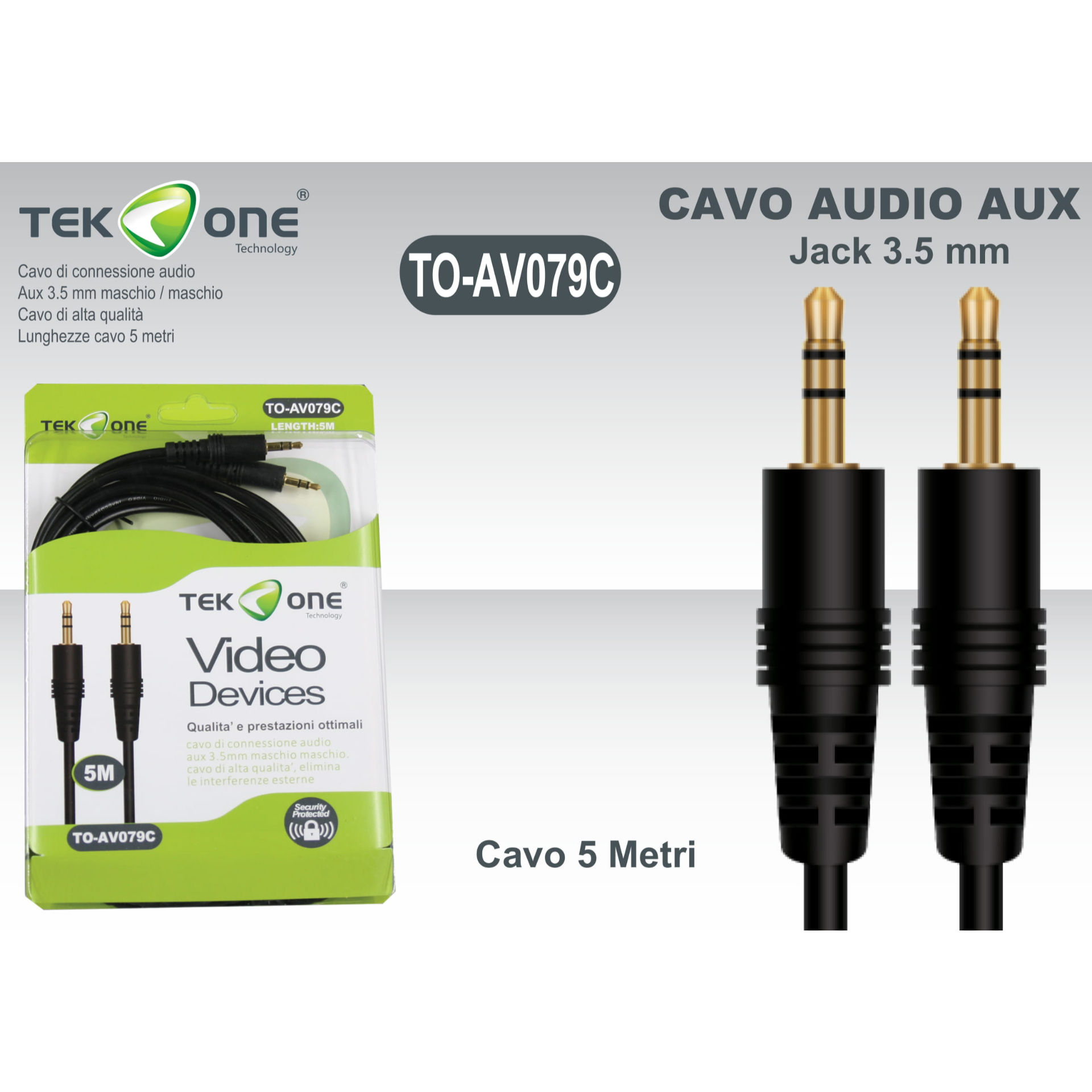 CAVO AUX 3.5MM 5 METRI  Y-120Tekone