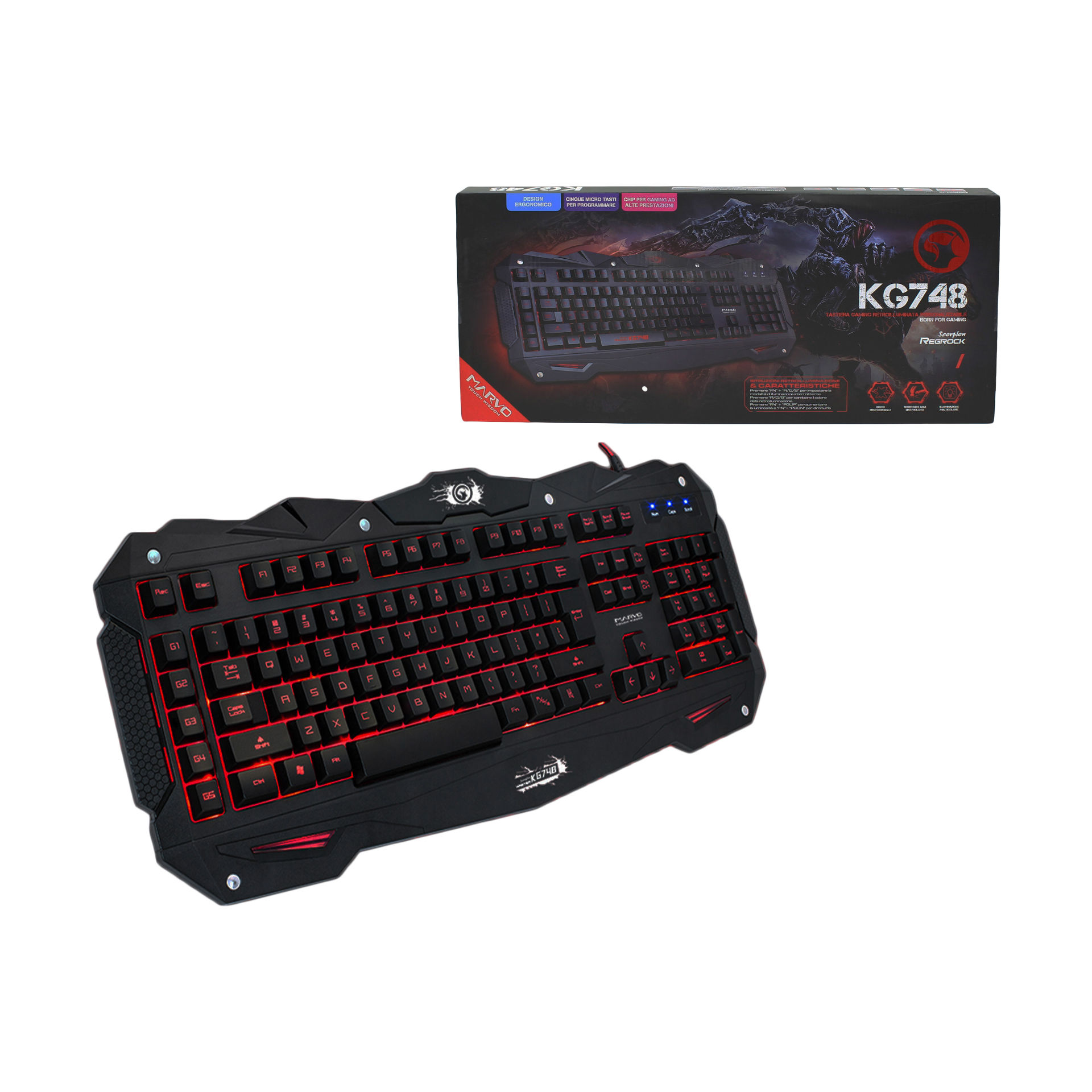 TASTIERA GAMING MARVO KG748Marvo