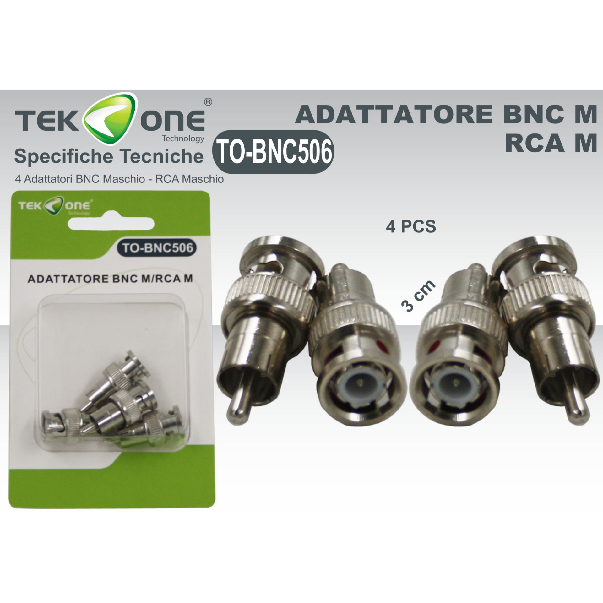 ADATTATORE BNC M RCA M TO-BNC506Tekone