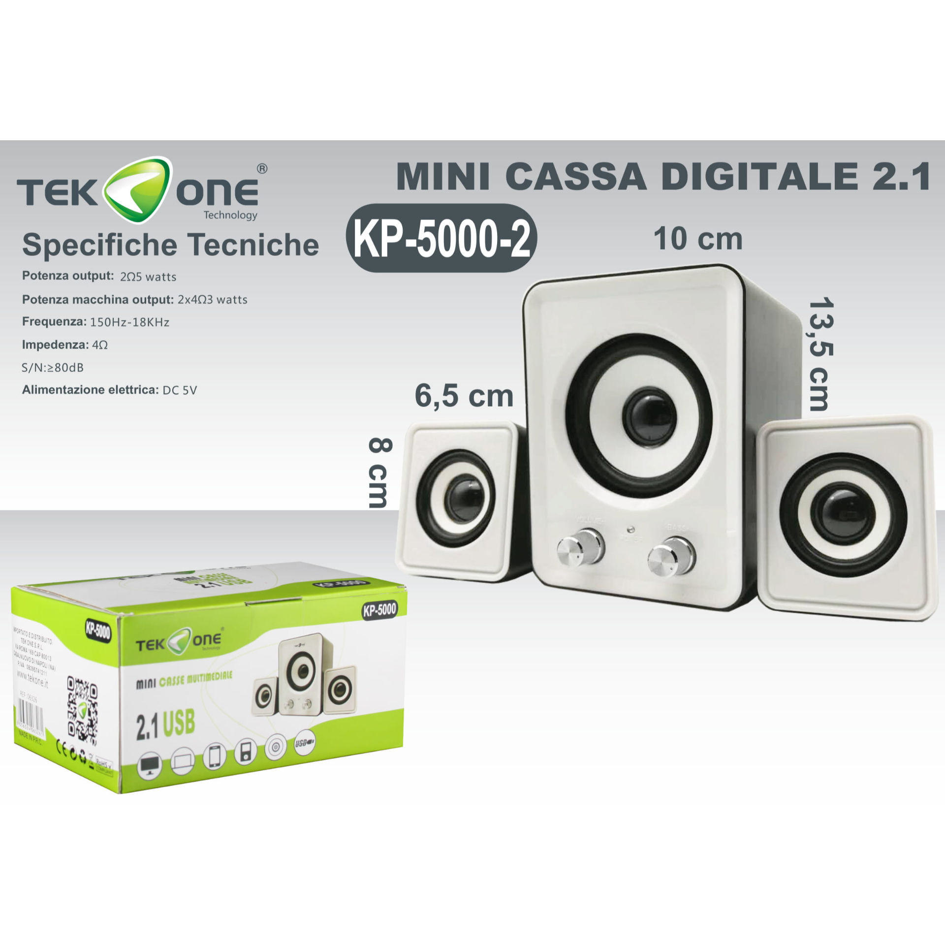 CASSA MULTIMEDIALE KP-5000 BIANCOTekone