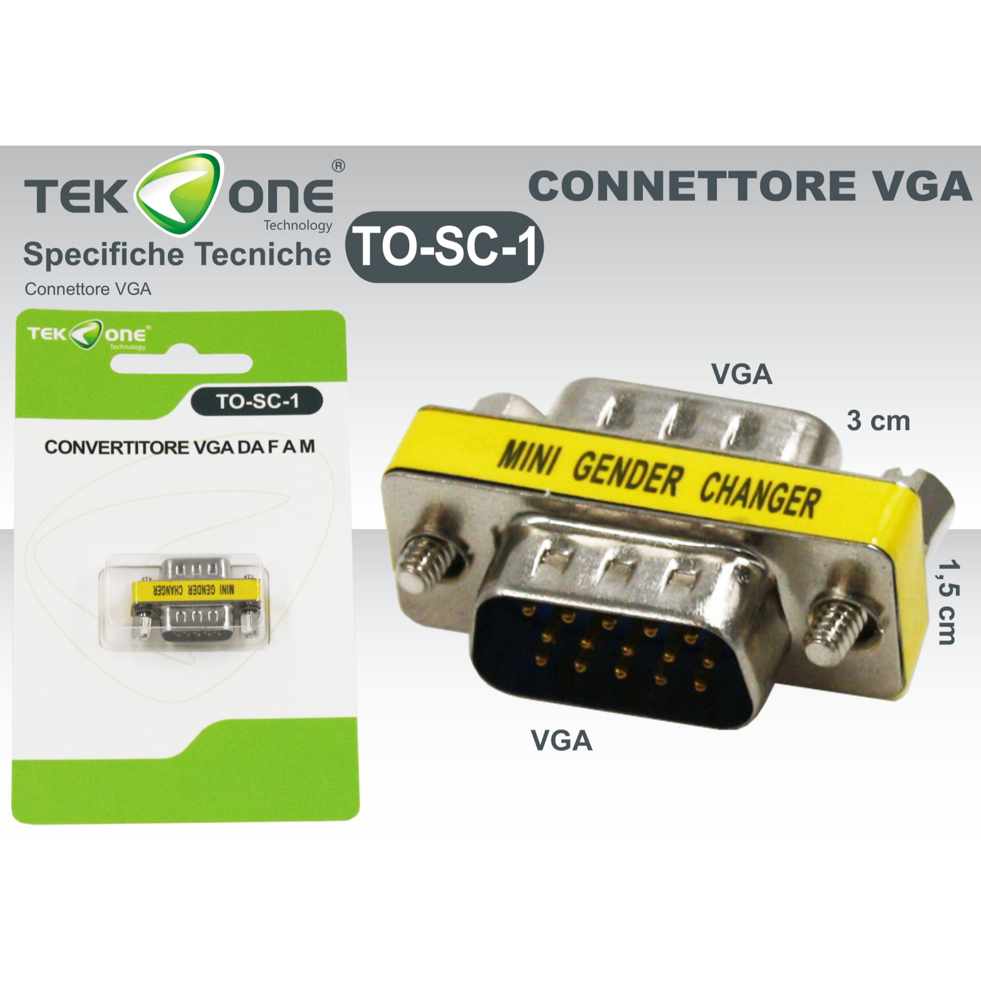 CONNETTORE VGA M/MTekone